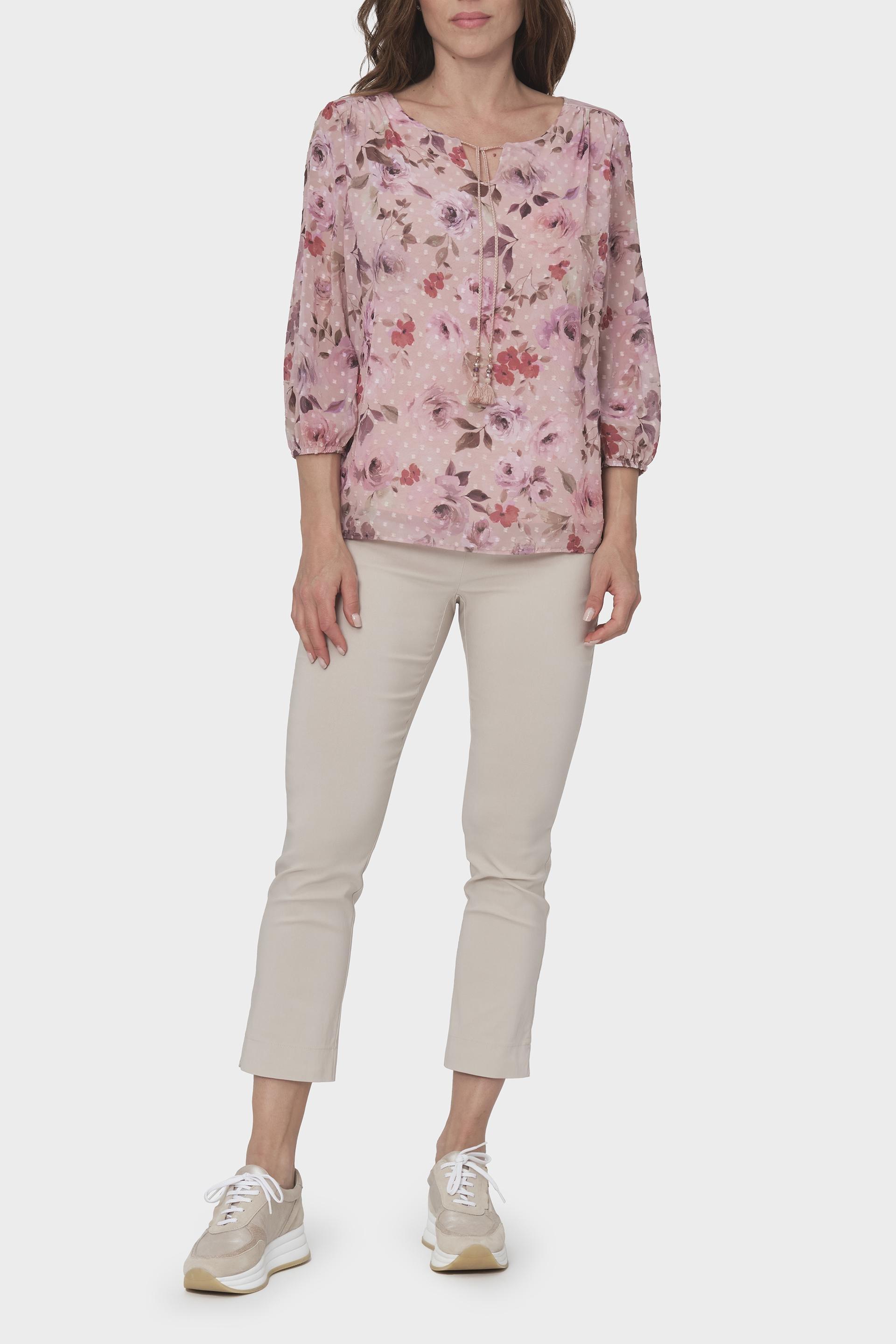 Khaki Printed Blouse, , large image number 1