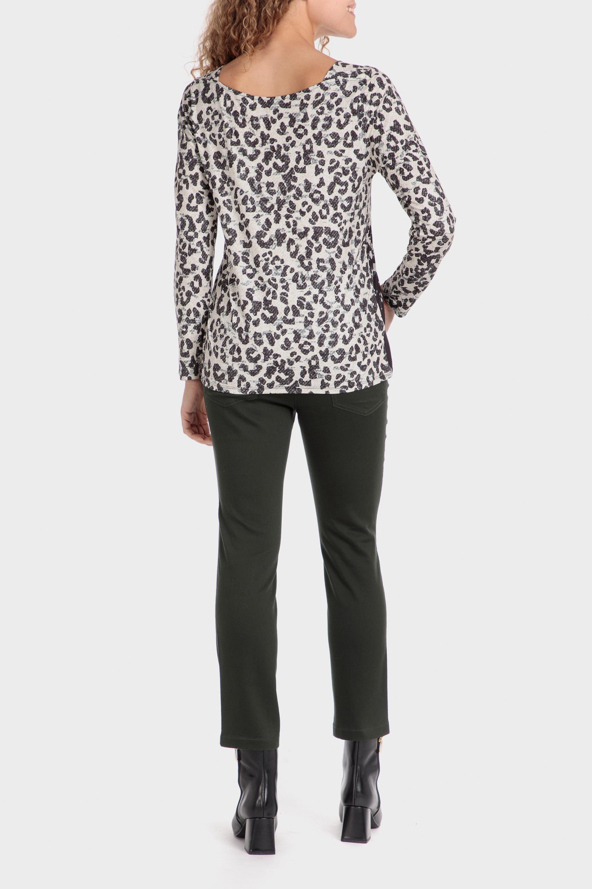 Black Animal Print Casual T-Shirt, , large image number 3