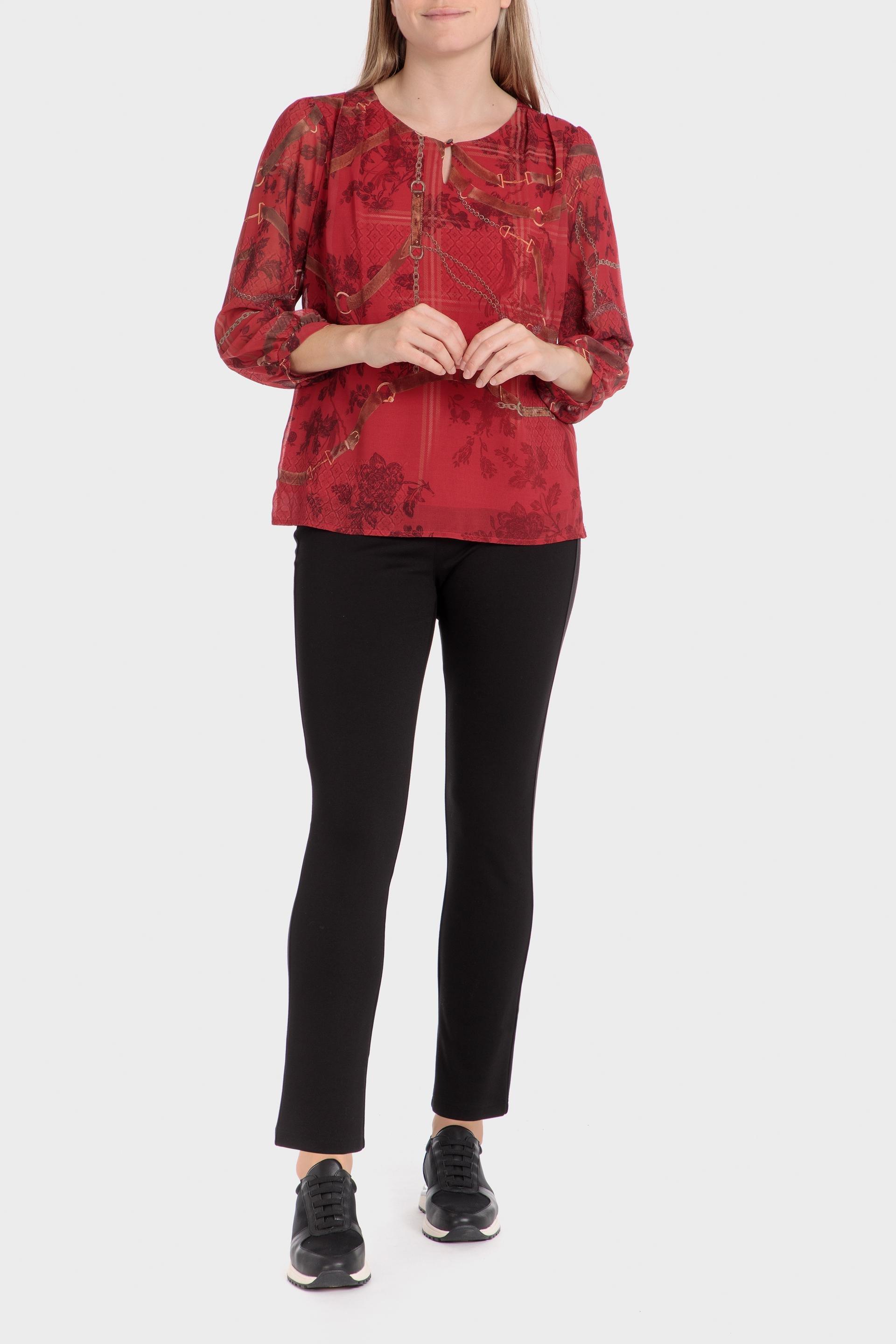 Red Floral Blouse, , large image number 1