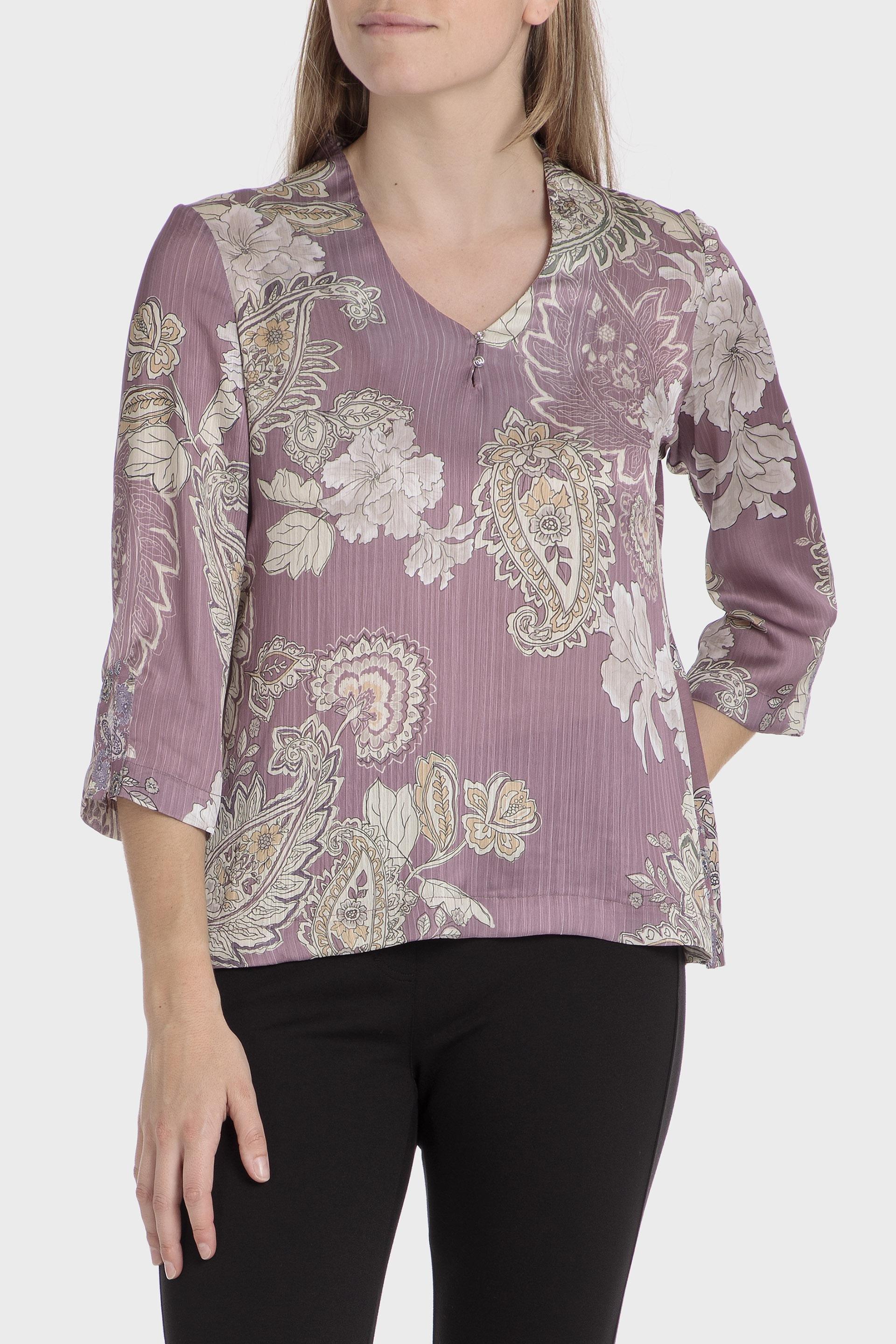 Lilac Floral Blouse, , large image number 0