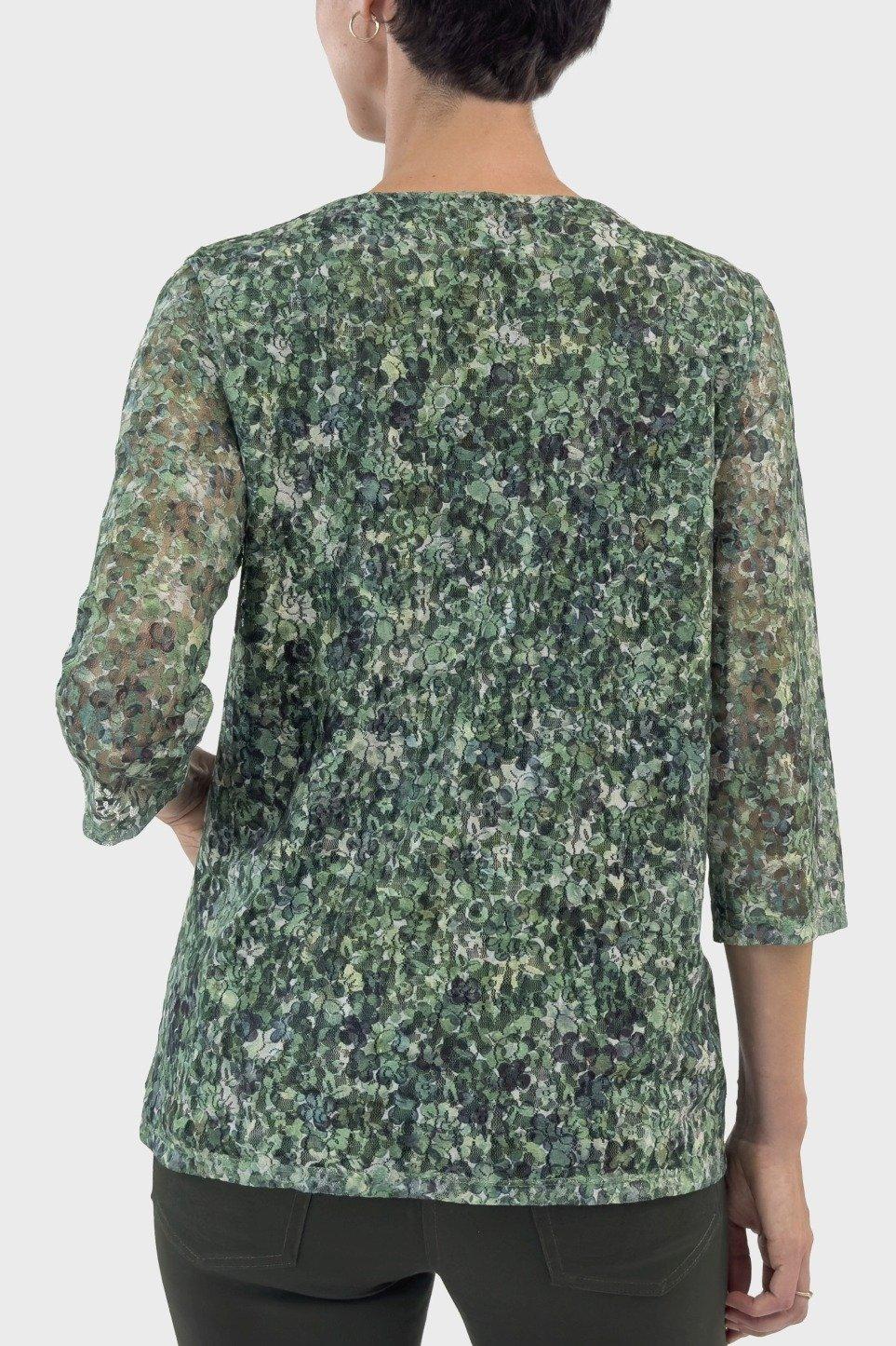 Green Textured Lace T-Shirt, , large image number 1