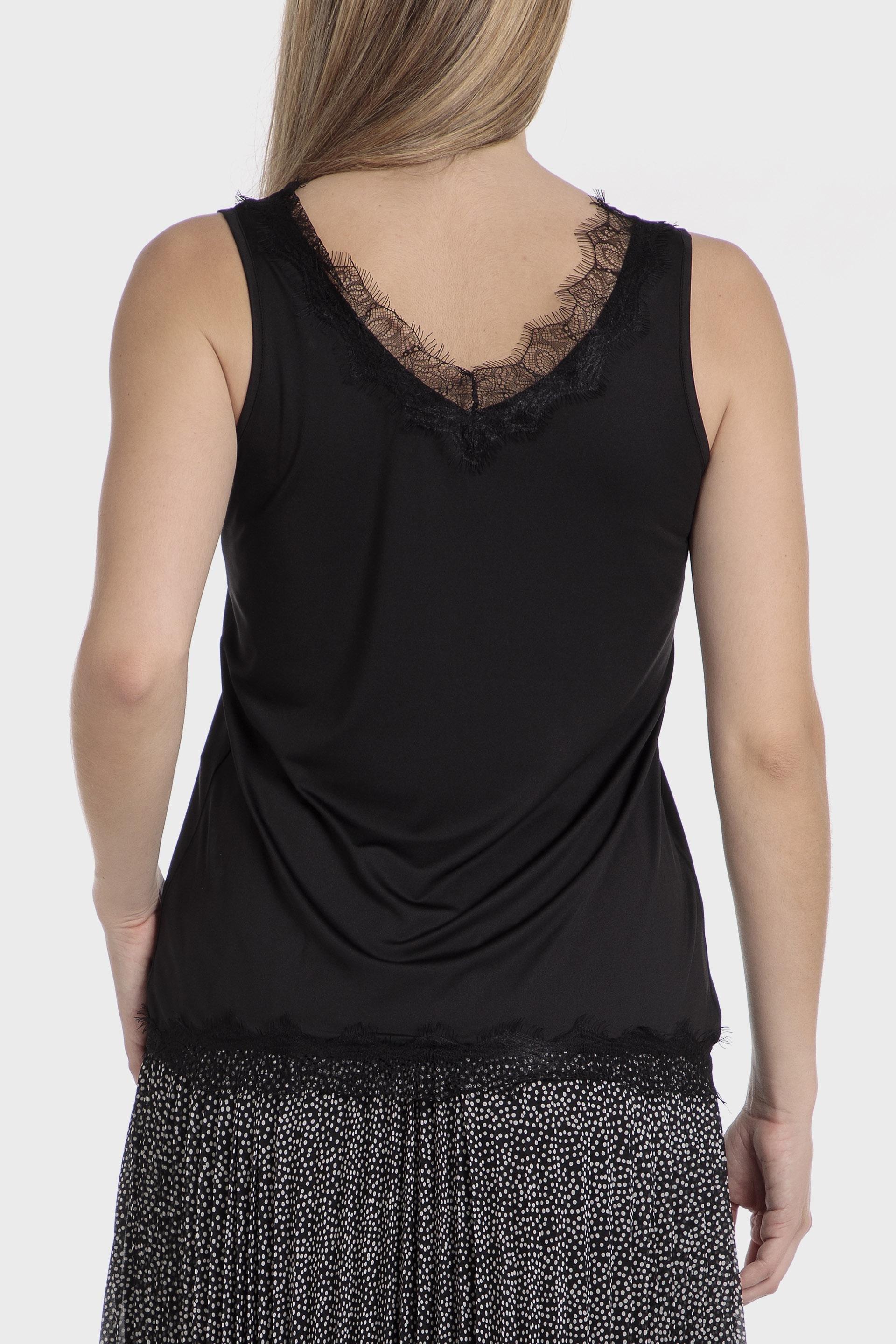 Black Lace Details Blouse, , large image number 3