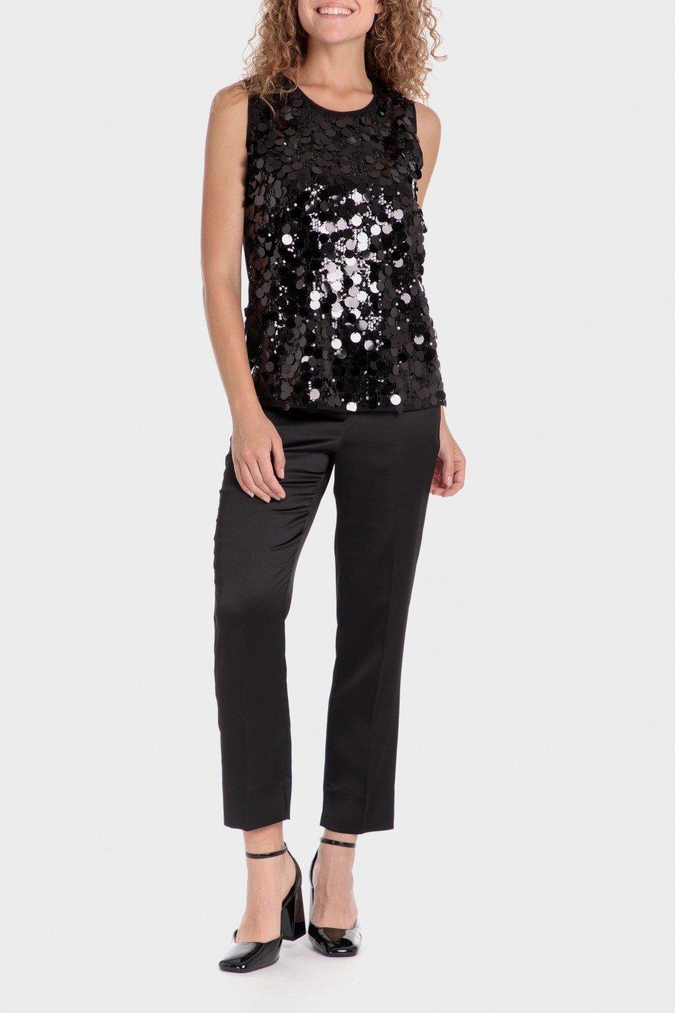 Black Sequined Punk T-Shirt, , large image number 2