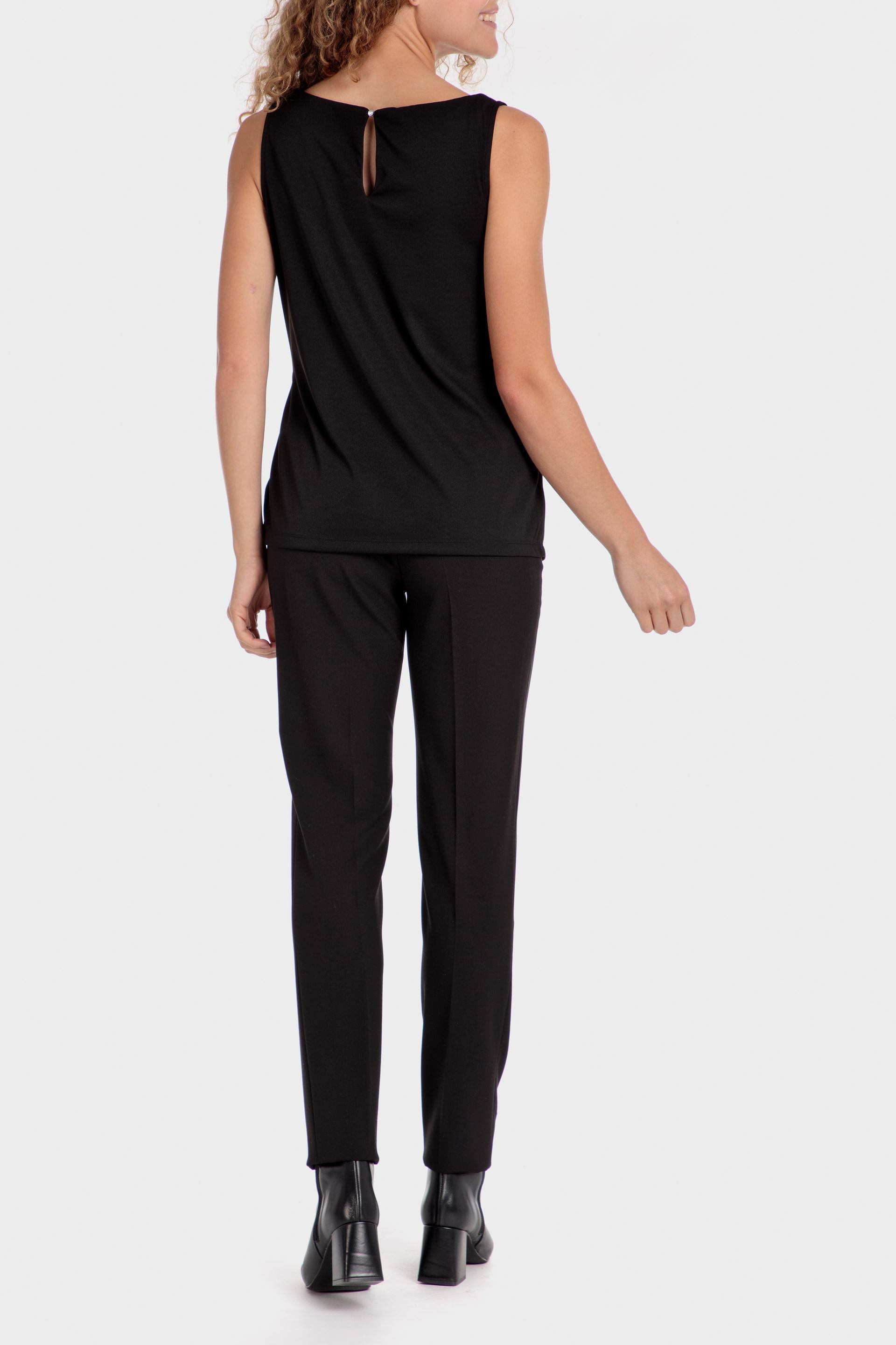 Black Classic Cropped Tank Top, , large image number 3