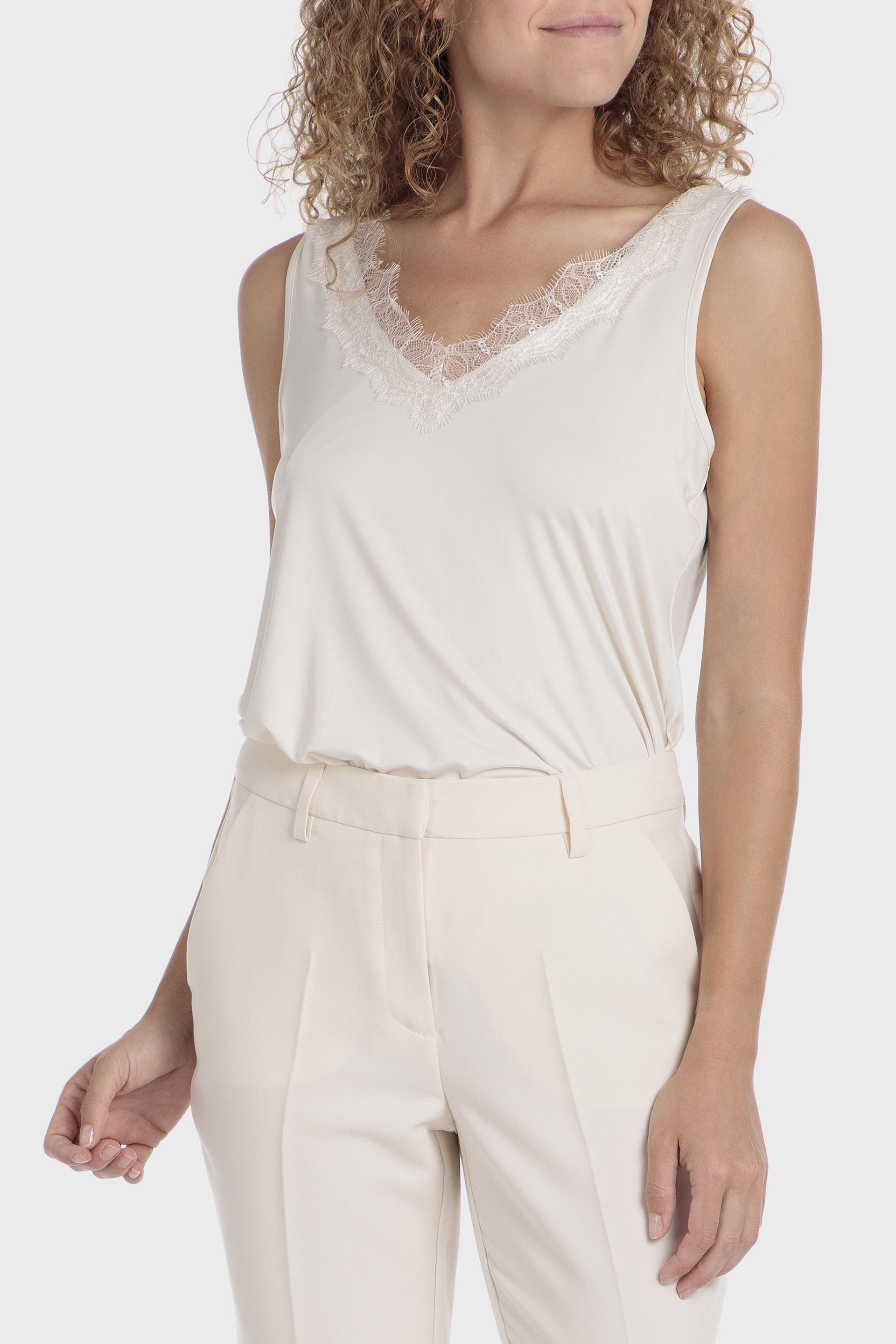 White Laced Sleeveless T-Shirt, , large image number 0