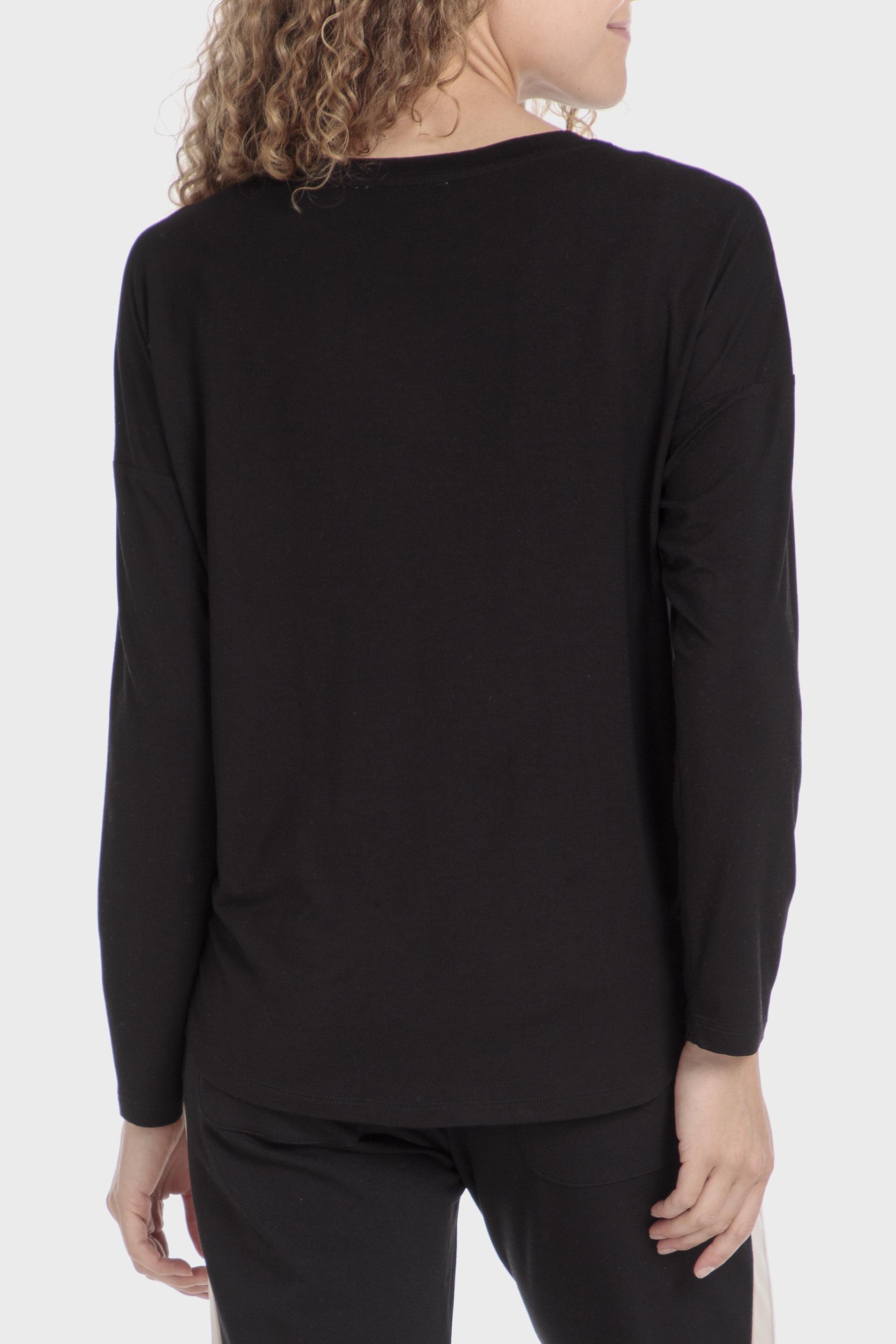 Black Printed Long Sleeve T-Shirt, , large image number 2