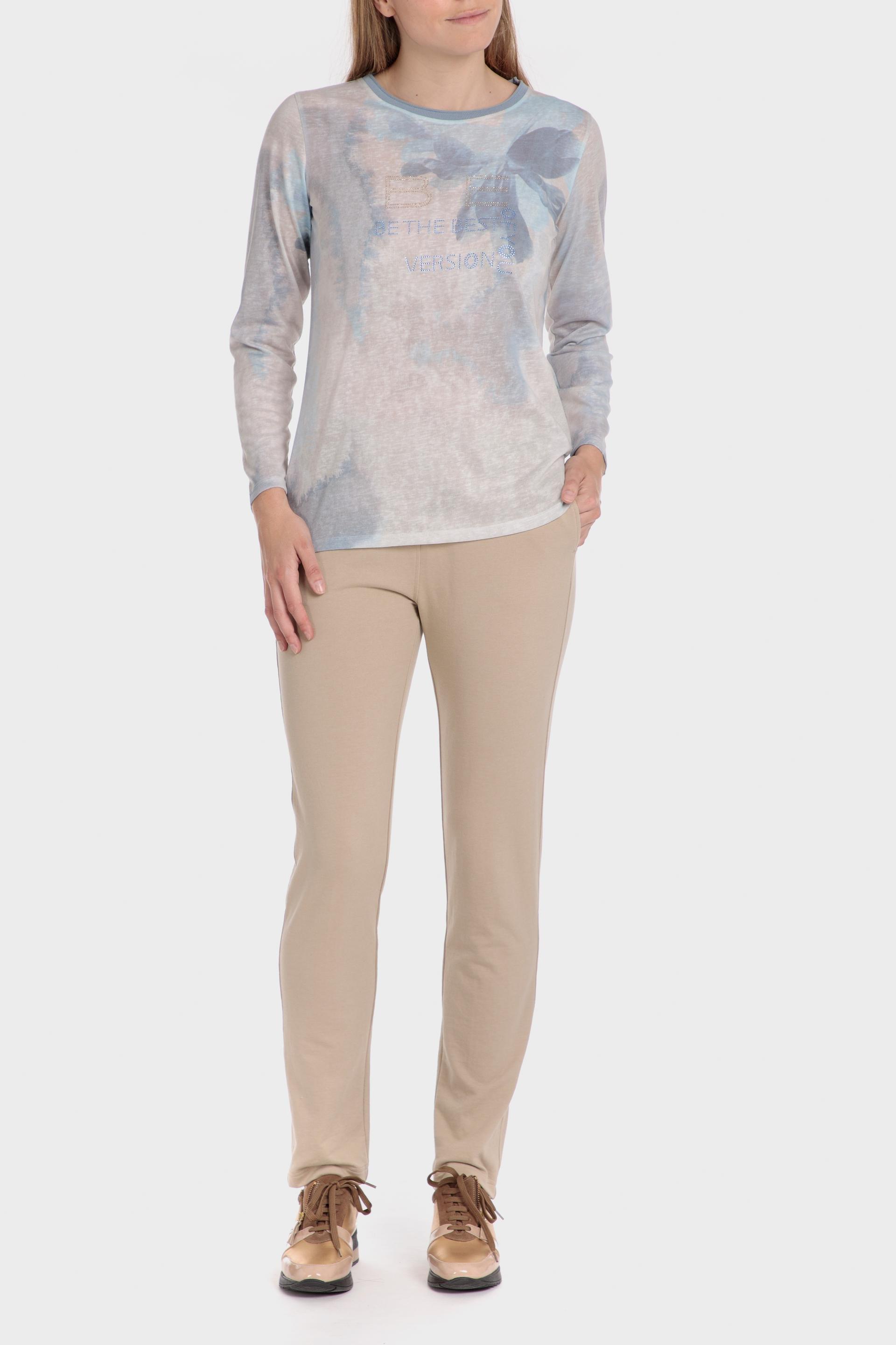 Beige Long Sleeve Printed T-Shirt, Beige, large image number 1