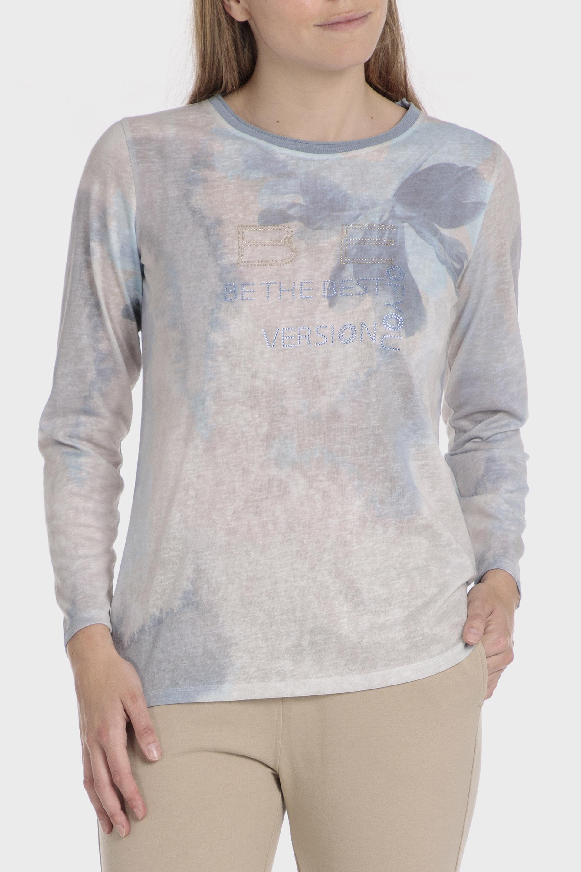 Beige Long Sleeve Printed T-Shirt, Beige, large image number 2