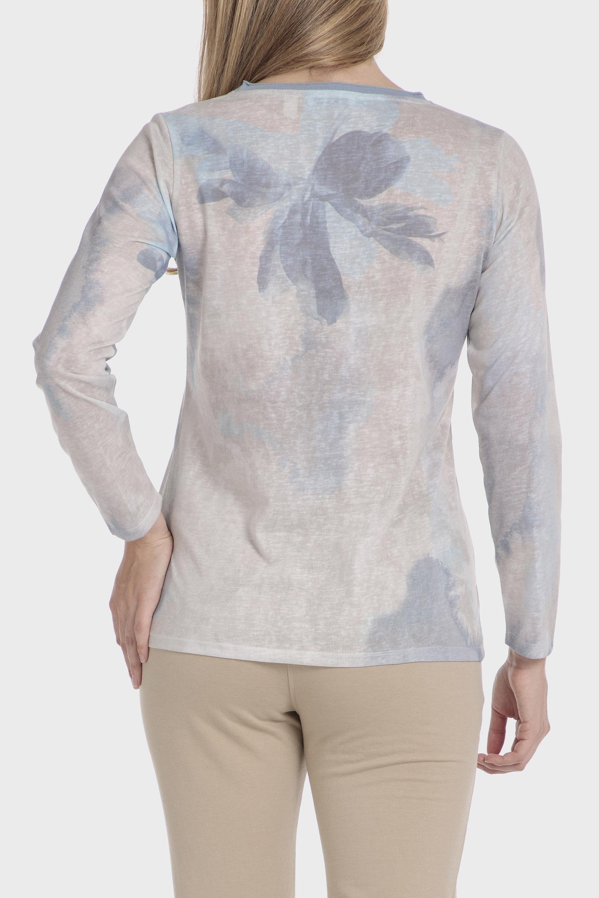Beige Long Sleeve Printed T-Shirt, Beige, large image number 3