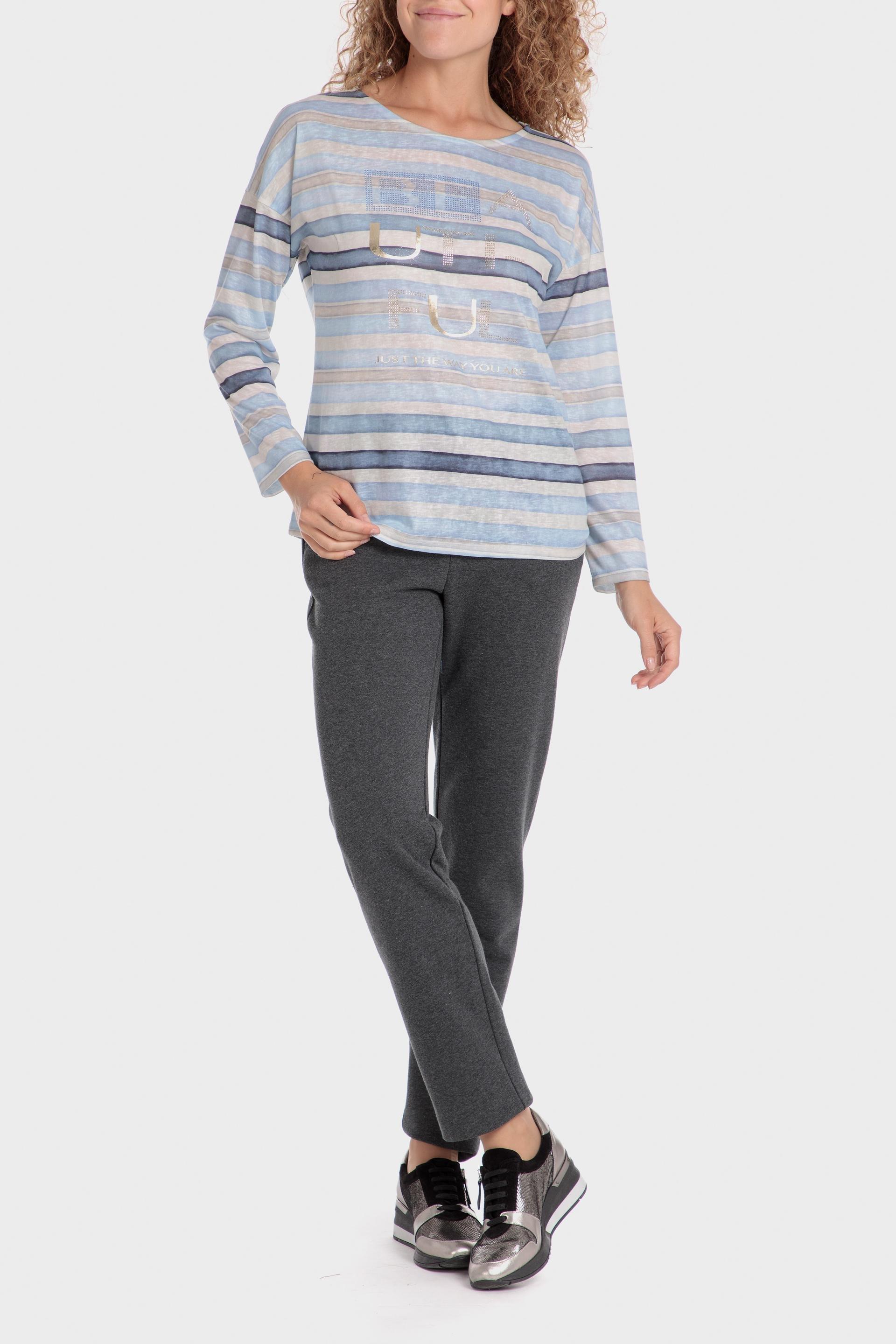 Multicolour Striped Blouse, , large image number 1
