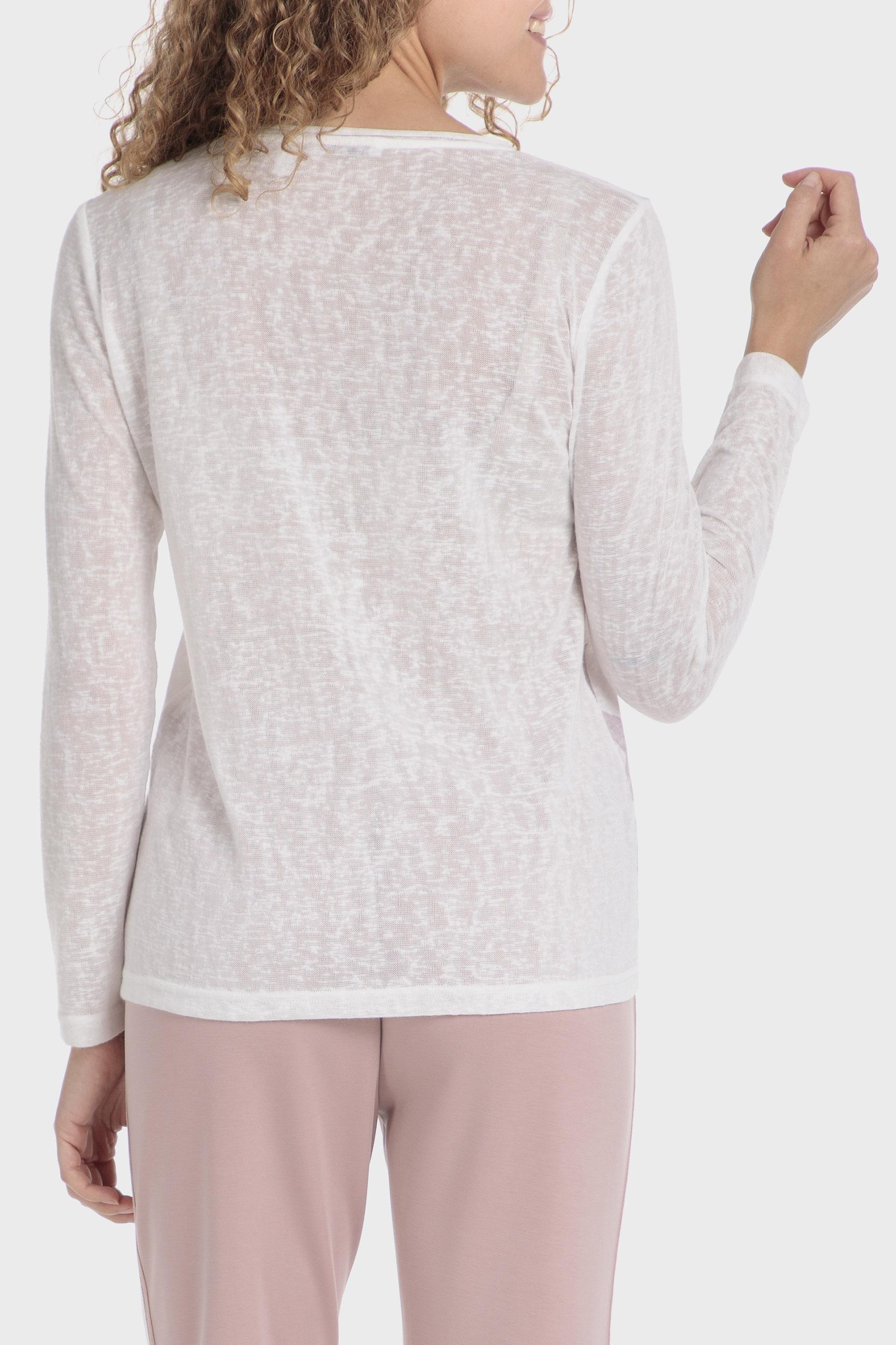 White Graphic Print Blouse, , large image number 2