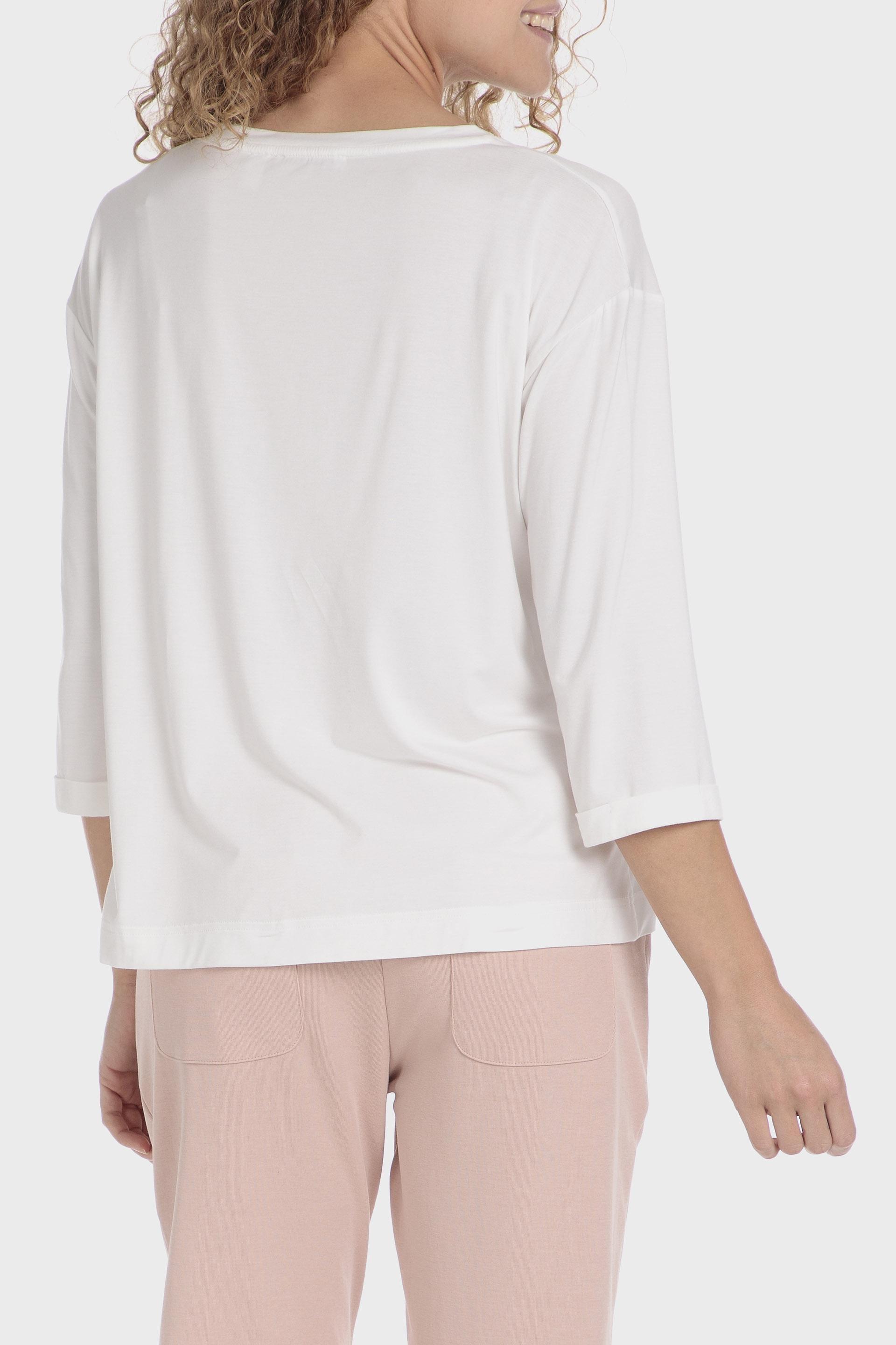 White Graphic Print Blouse, , large image number 3