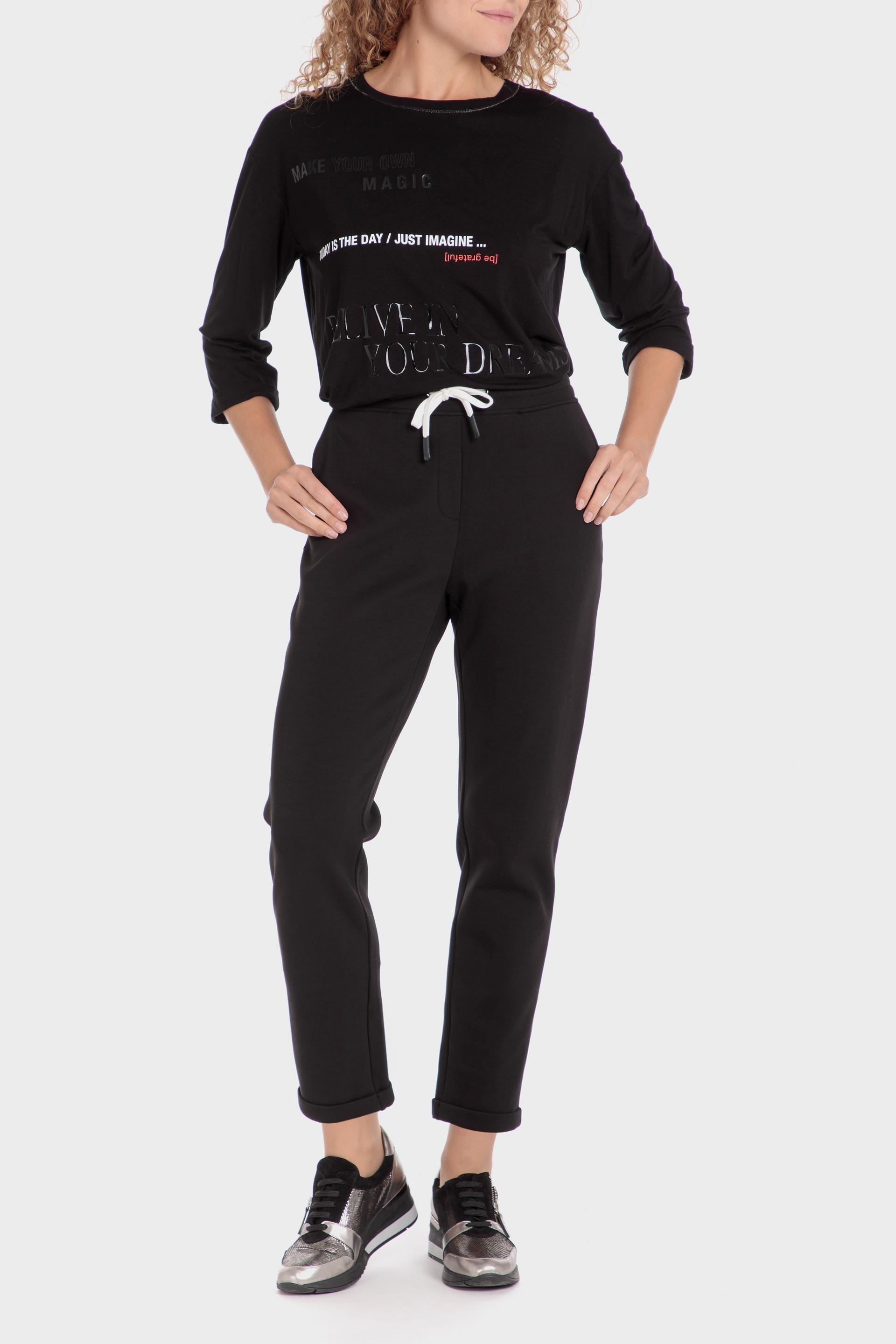 Black Long Sleeve Printed T-Shirt, , large image number 0