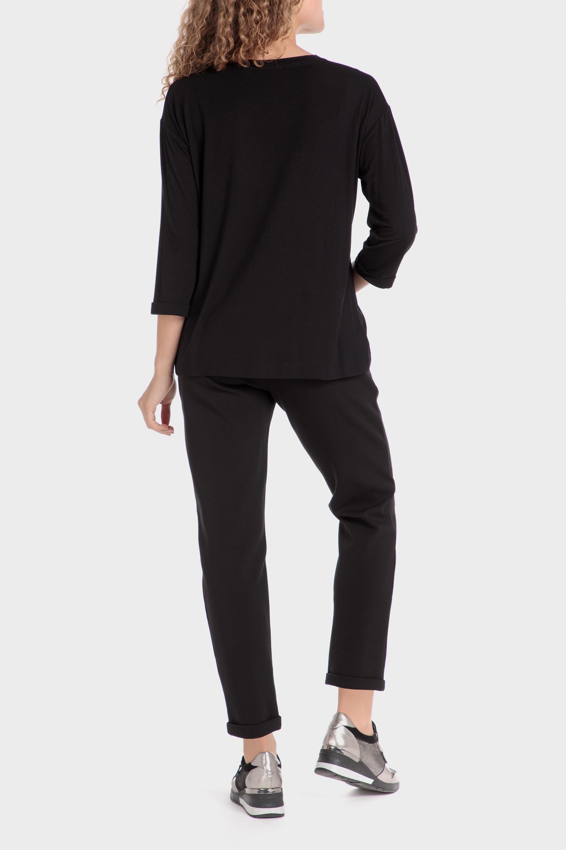 Black Long Sleeve Printed T-Shirt, , large image number 3