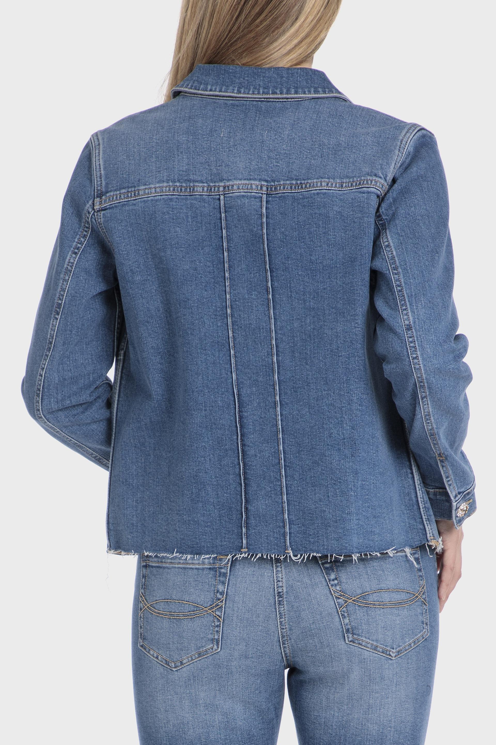 Blue Relaxed Denim Jacket, , large image number 0