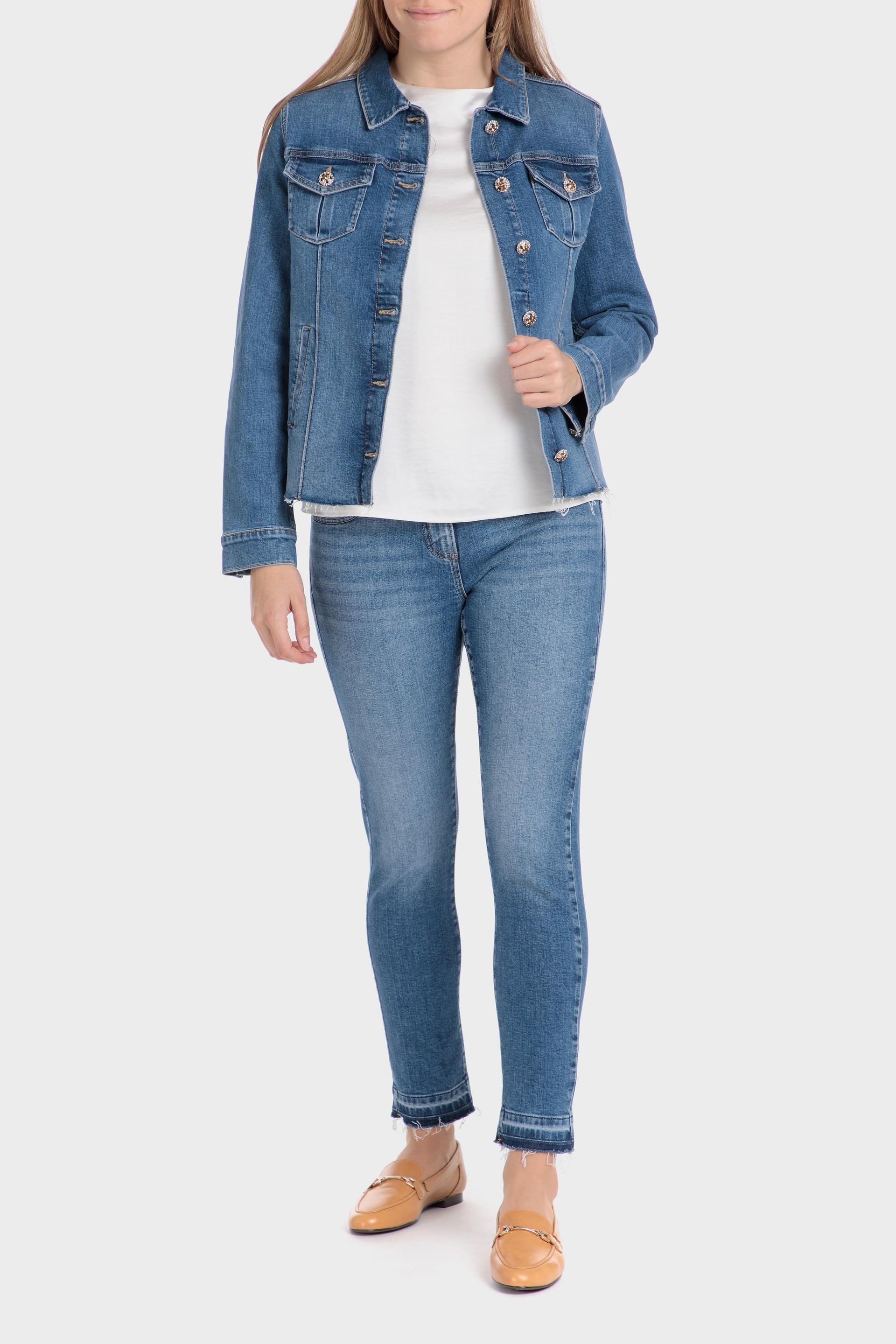 Blue Relaxed Denim Jacket, , large image number 1