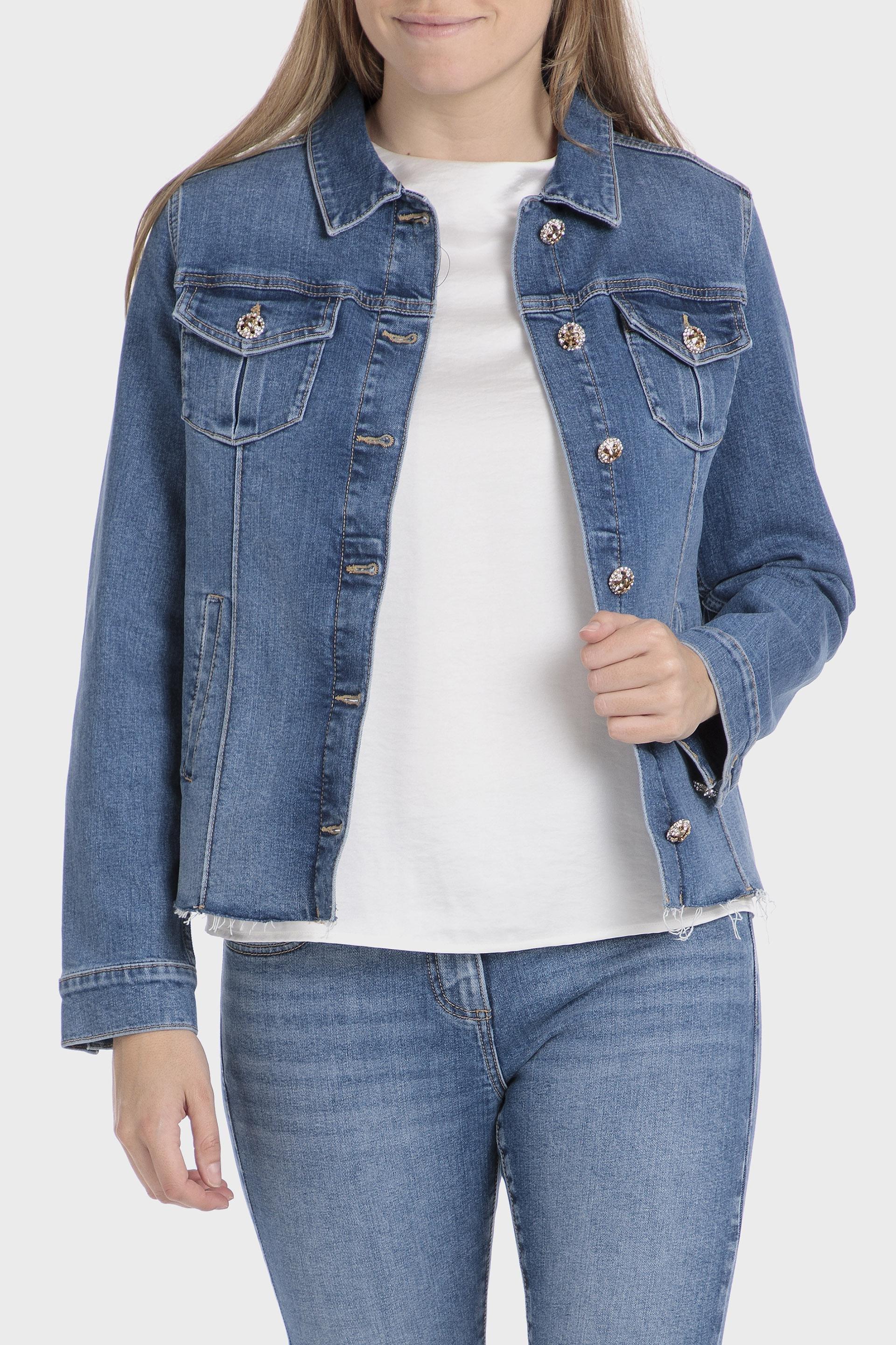 Blue Relaxed Denim Jacket, , large image number 2