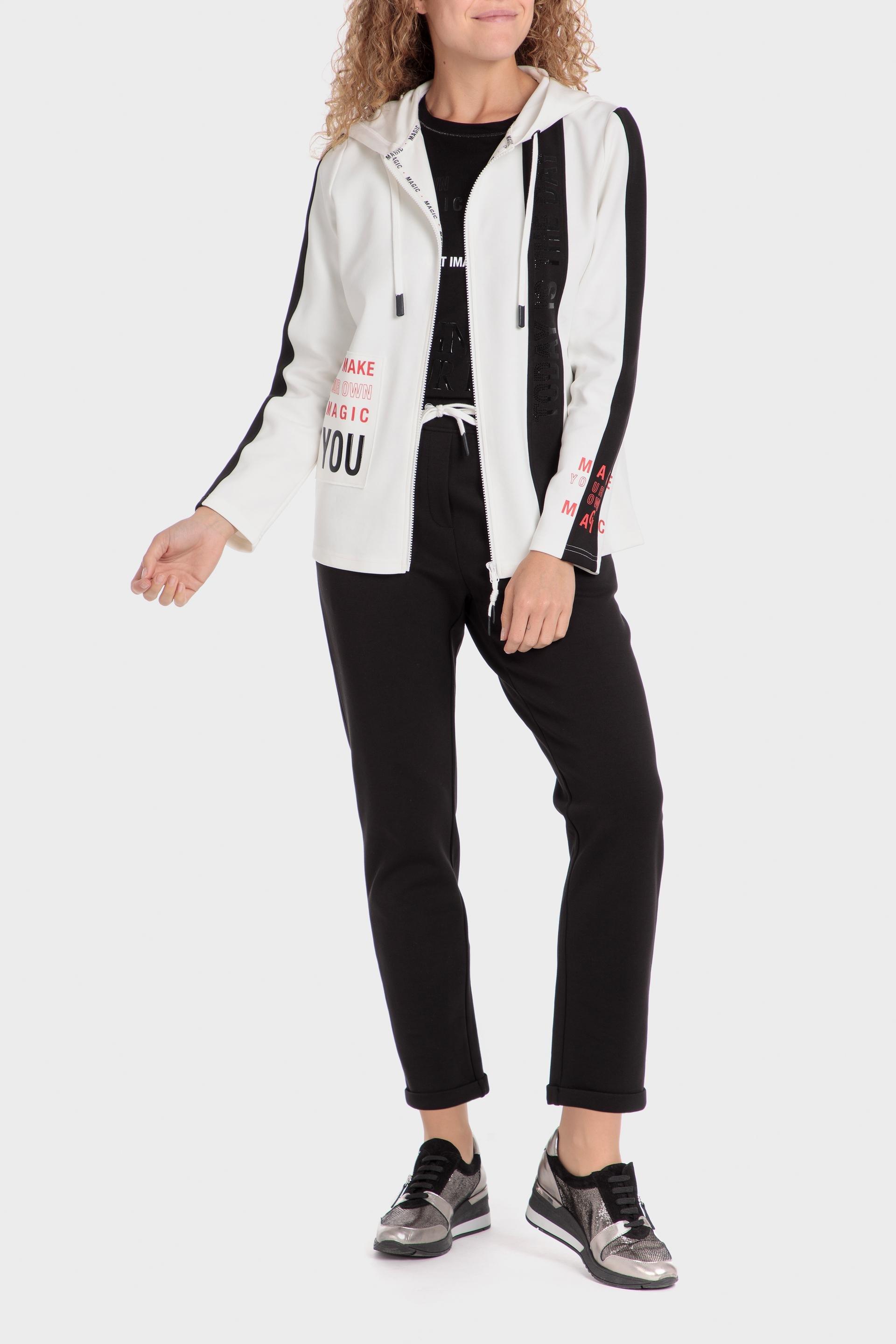 White Hooded Sports Jacket, , large image number 1
