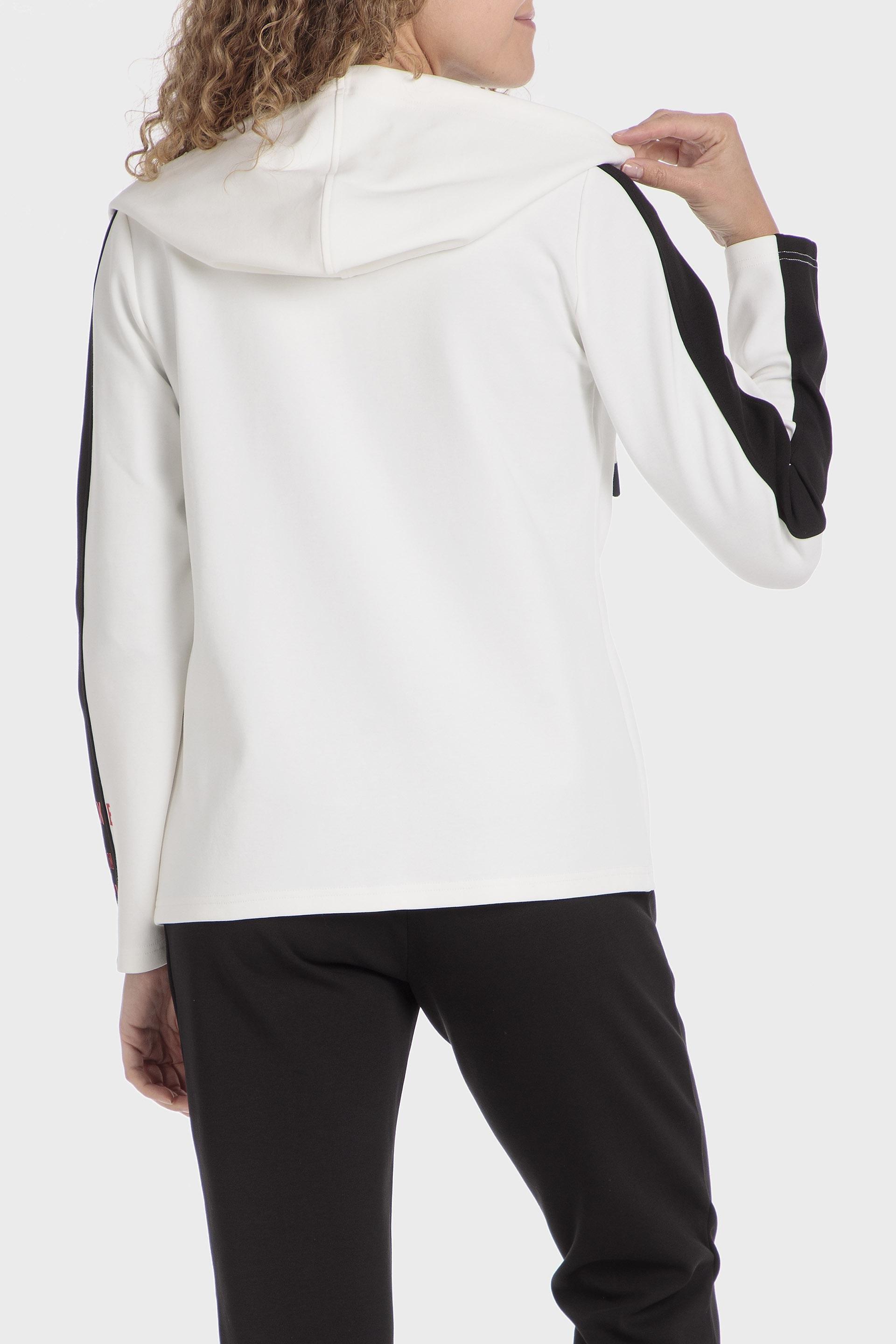 White Hooded Sports Jacket, , large image number 2