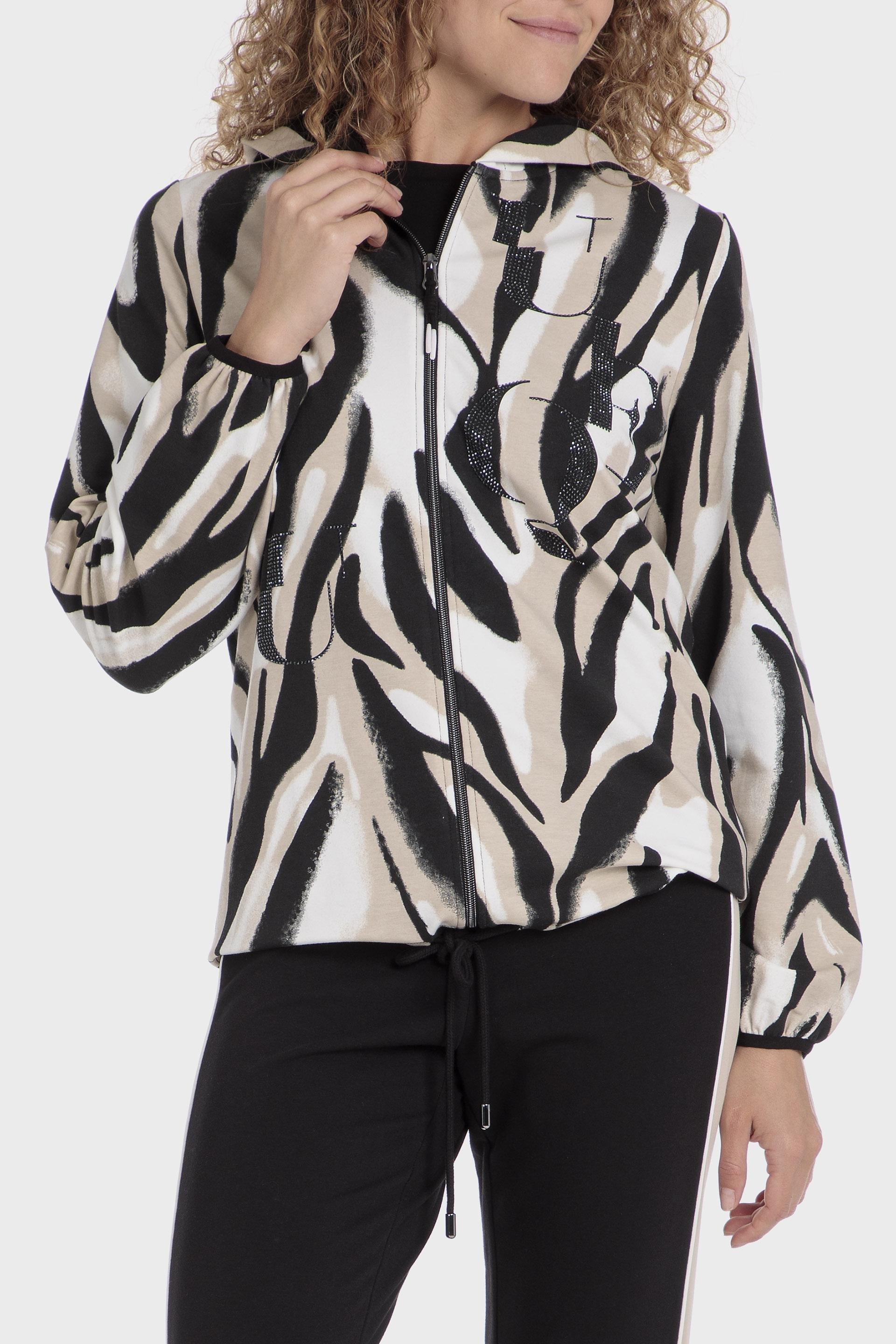 Multicolour Pattern Hooded Jacket, , large image number 0