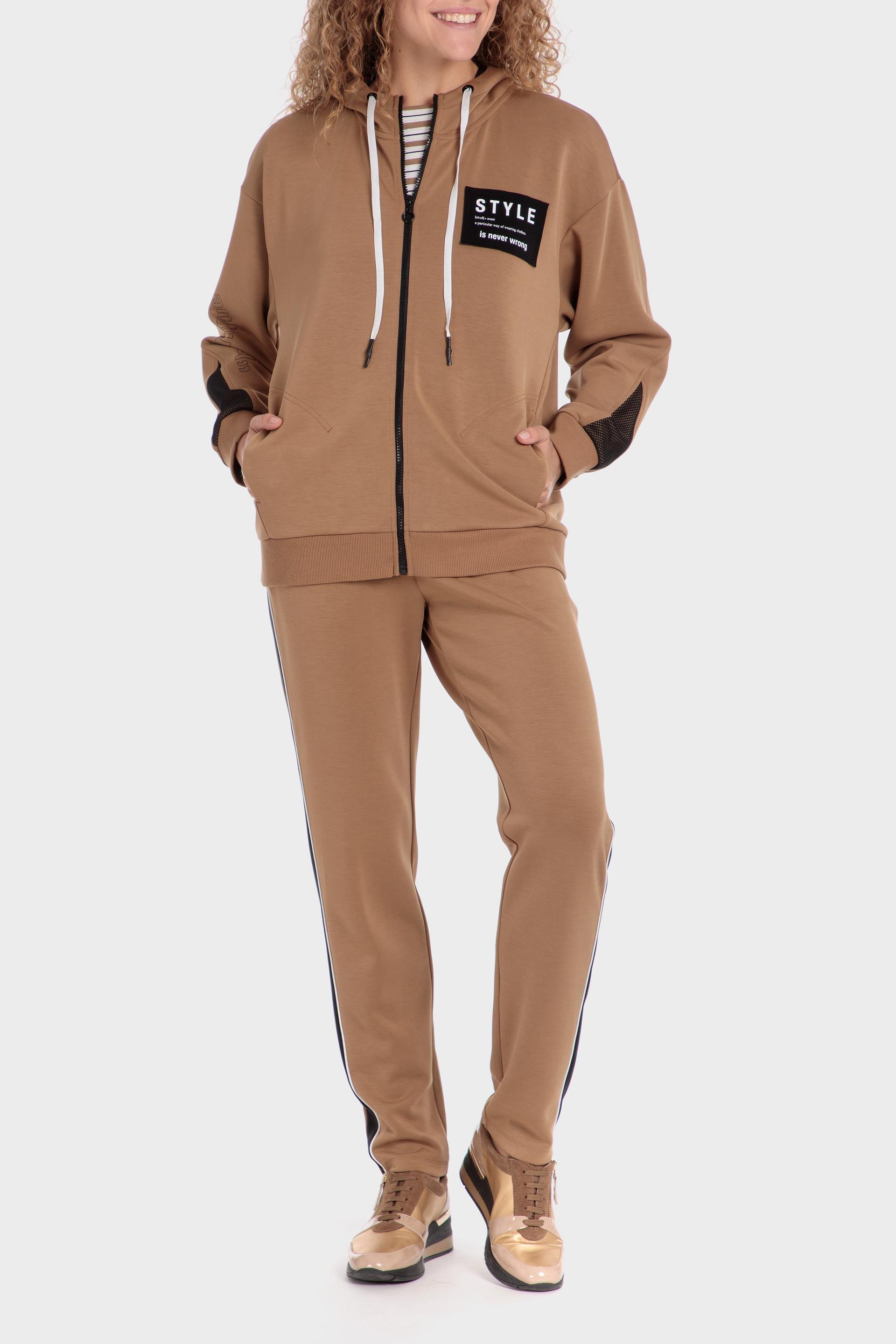 Beige Textured Hoodies, , large image number 1