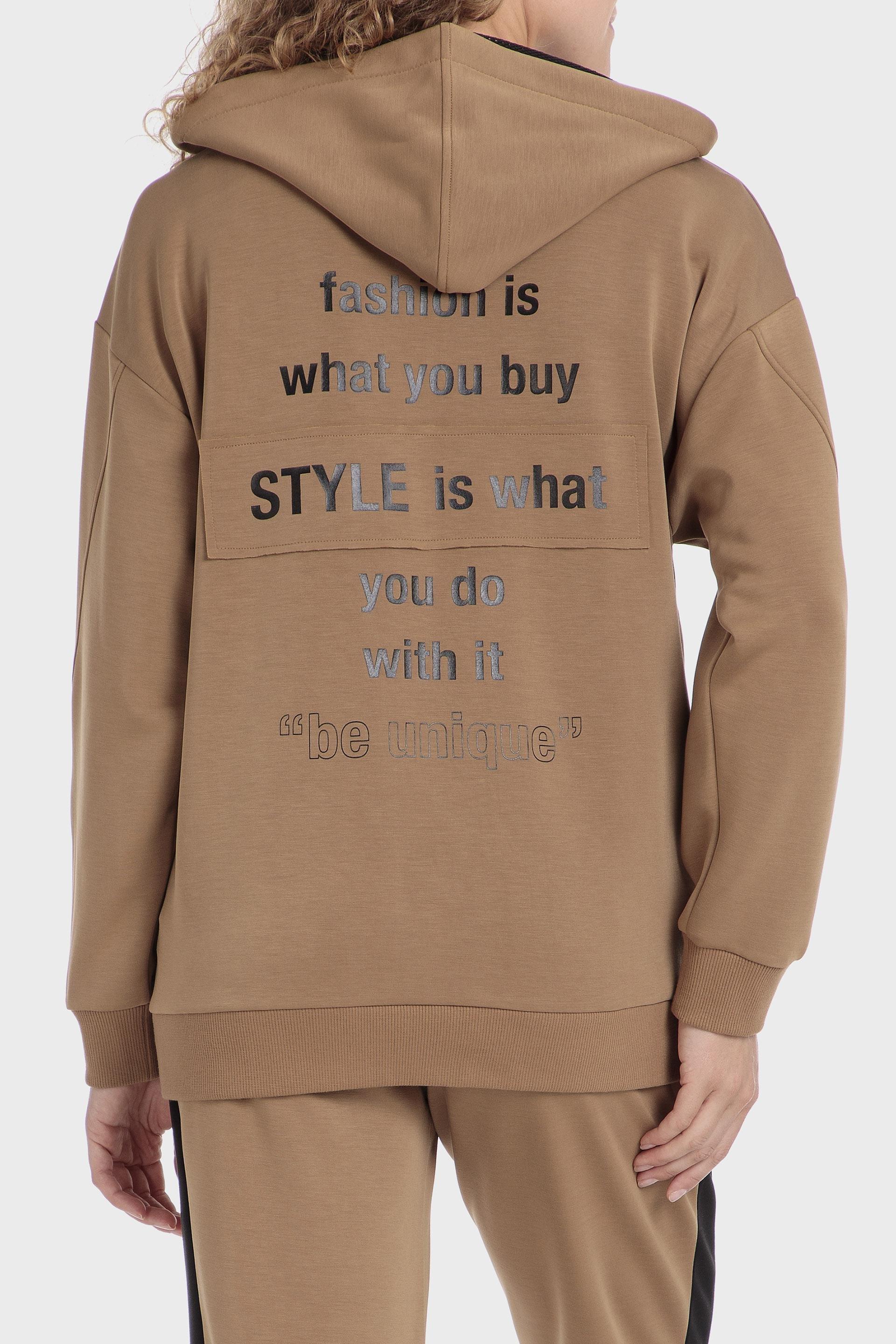 Beige Textured Hoodies, , large image number 2