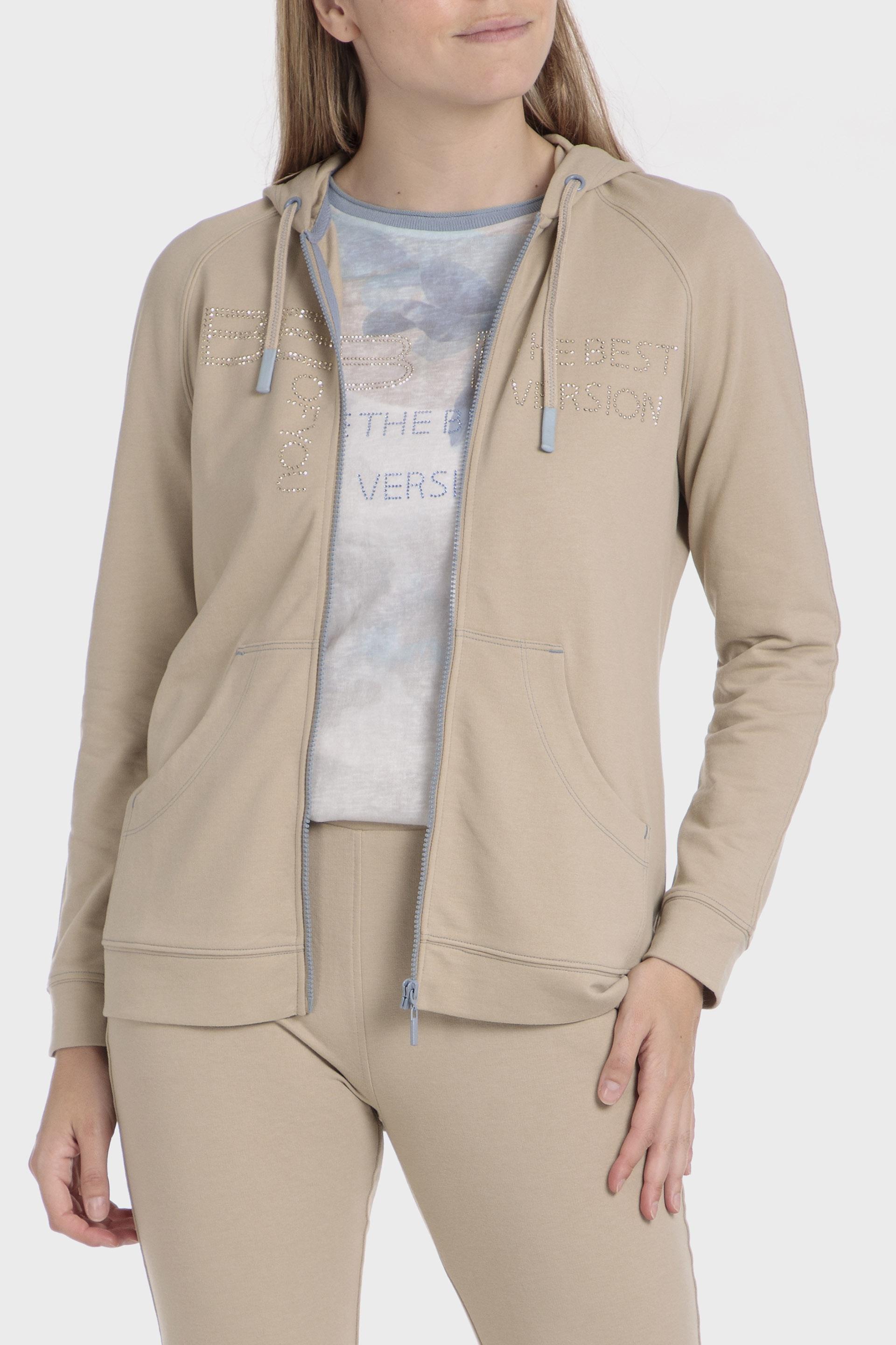 Beige Hooded Sports Jacket, , large image number 0
