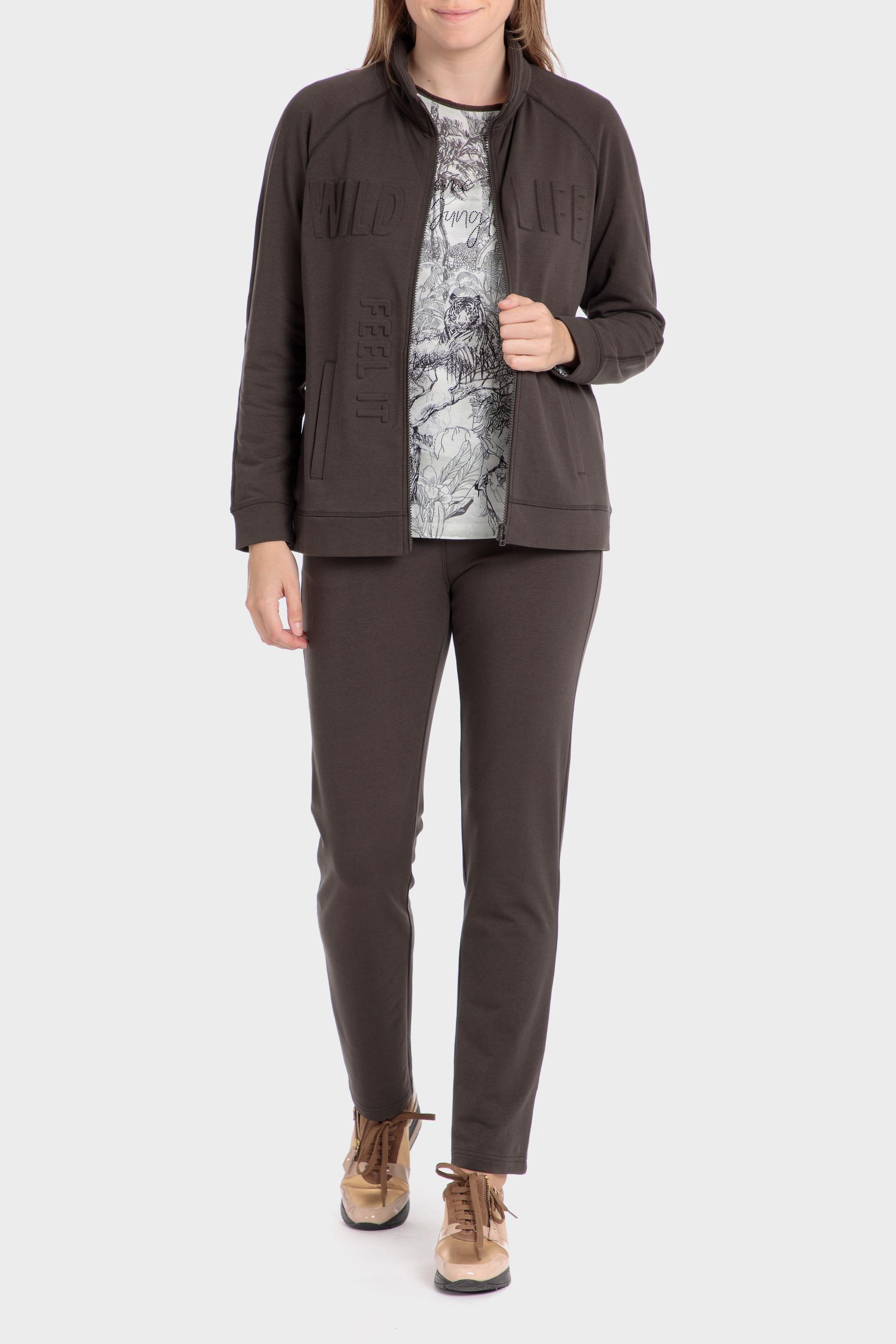 Grey Embossed Casual Jacket, , large image number 1
