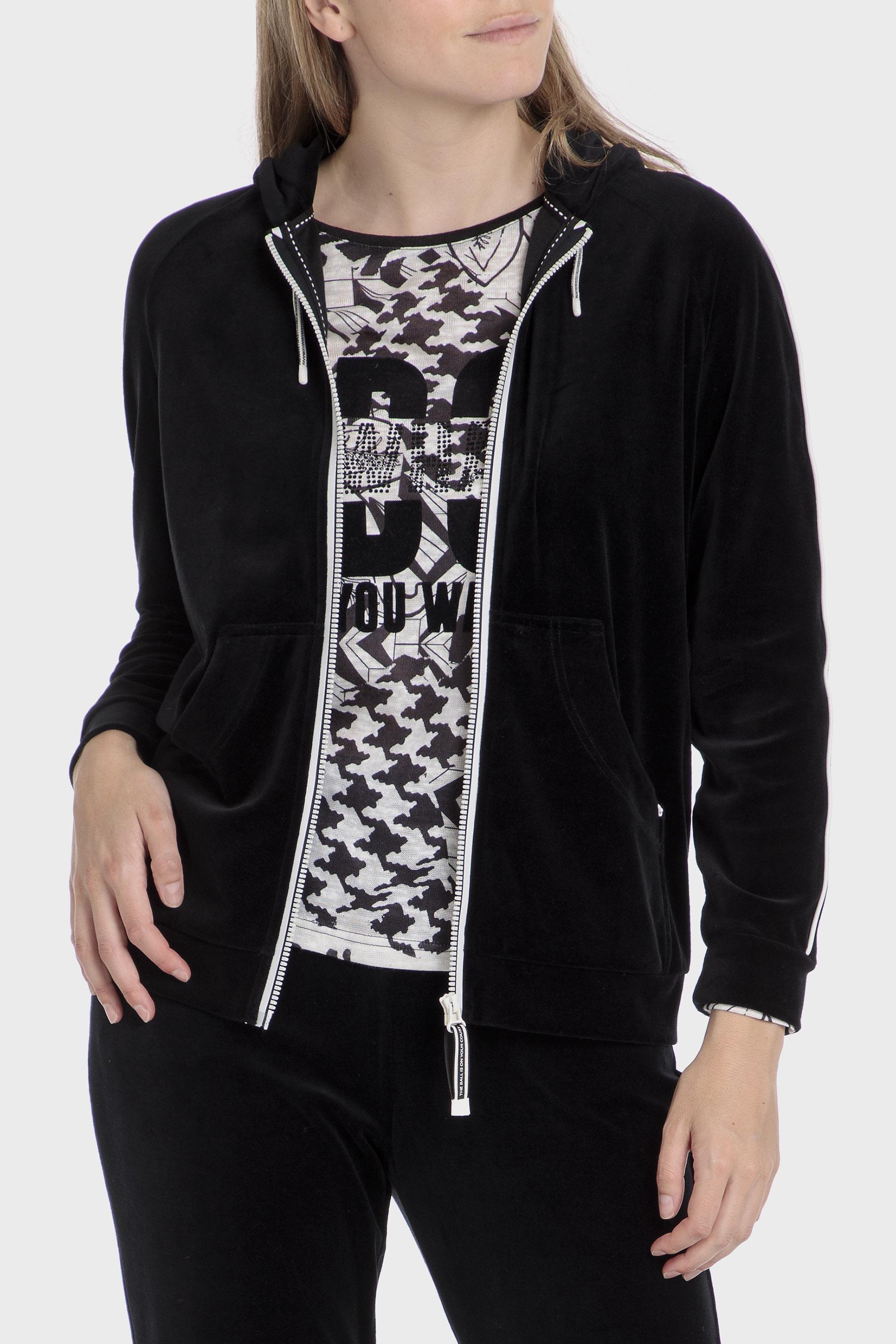 Black Graphic Print Jacket, , large image number 4