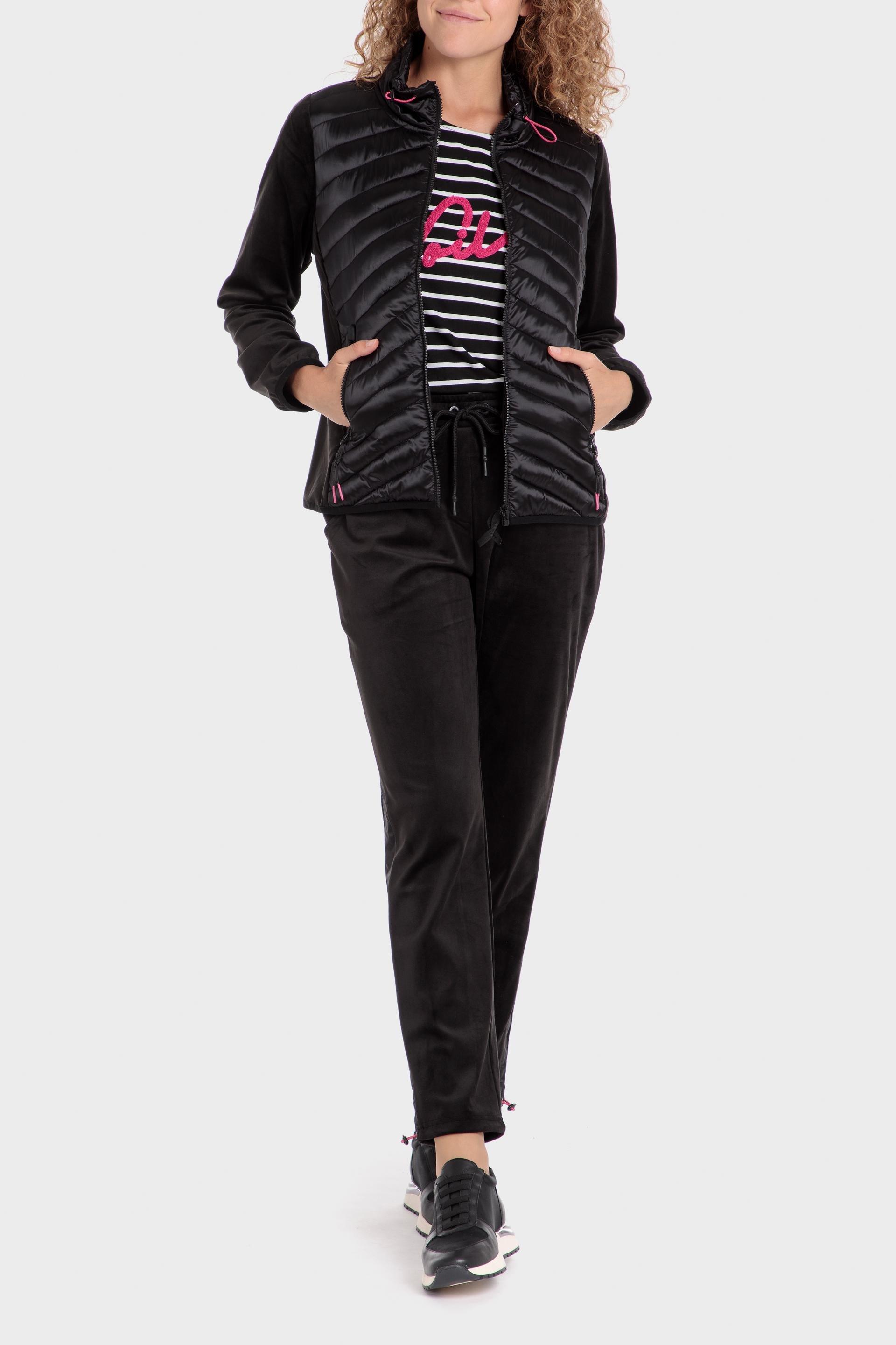 Black Padded Quilted Jacket, , large image number 0