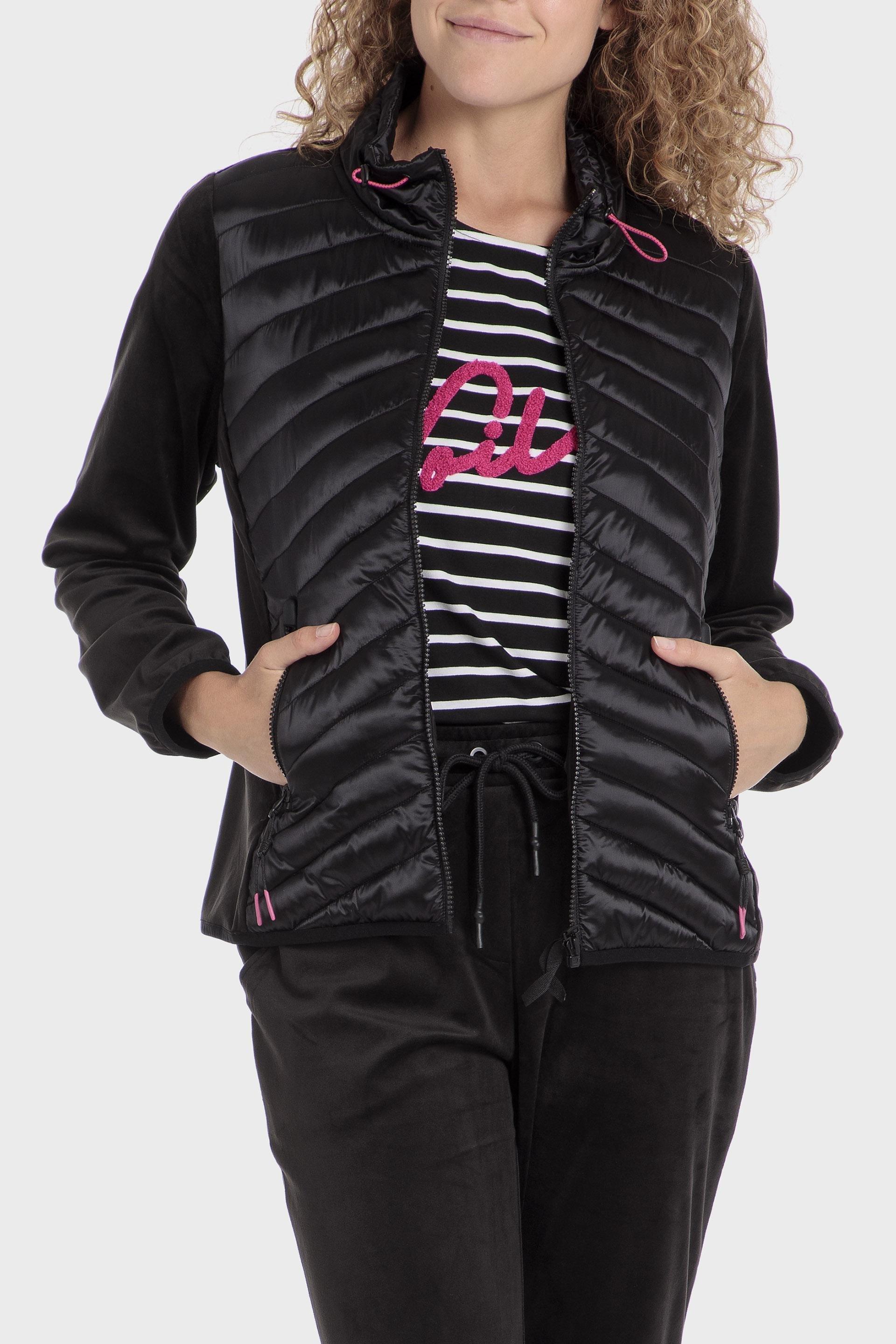 Black Padded Quilted Jacket, , large image number 2