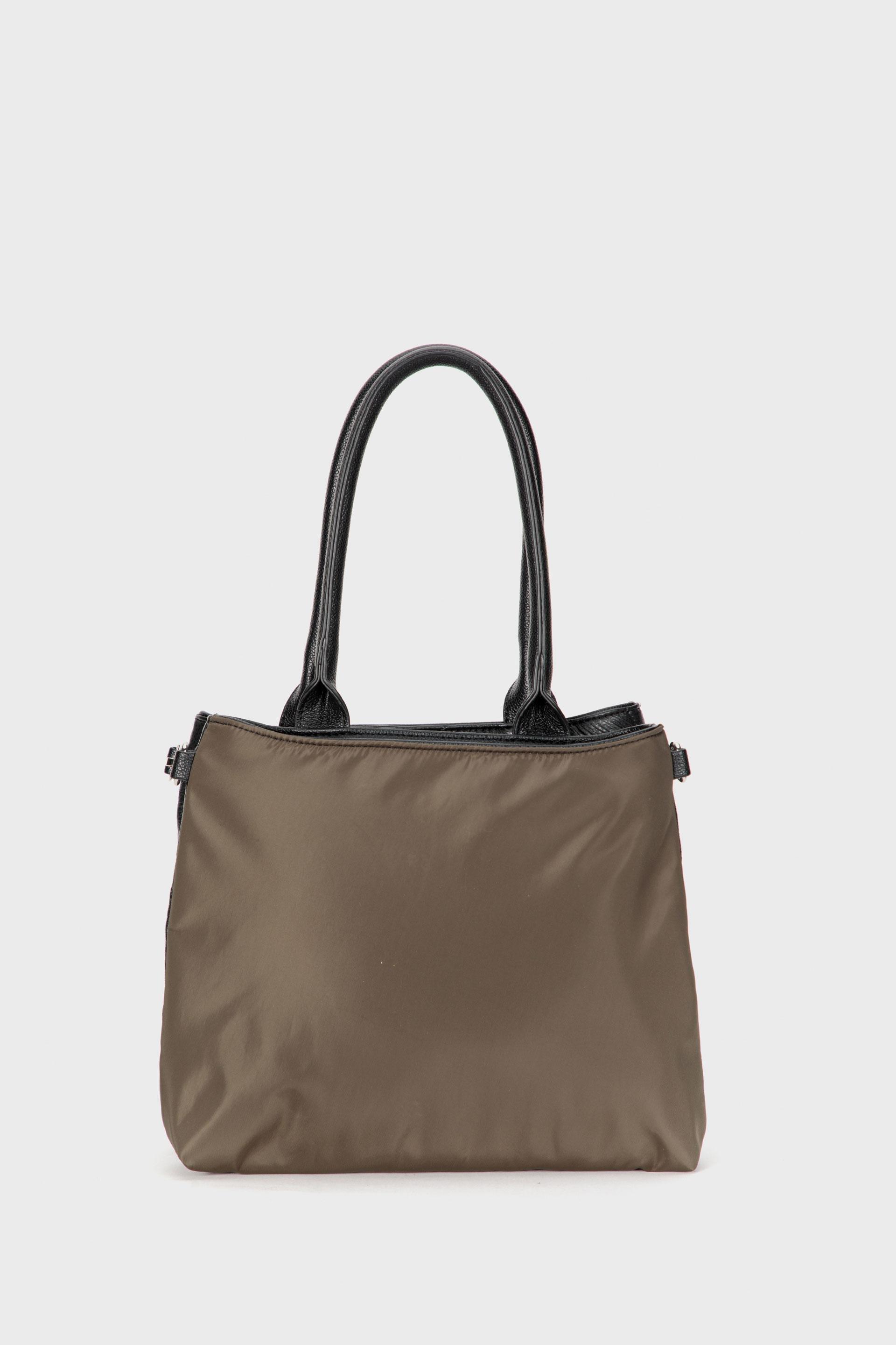 Black Textured Shoulder Bag, Green Khaki, large image number 3