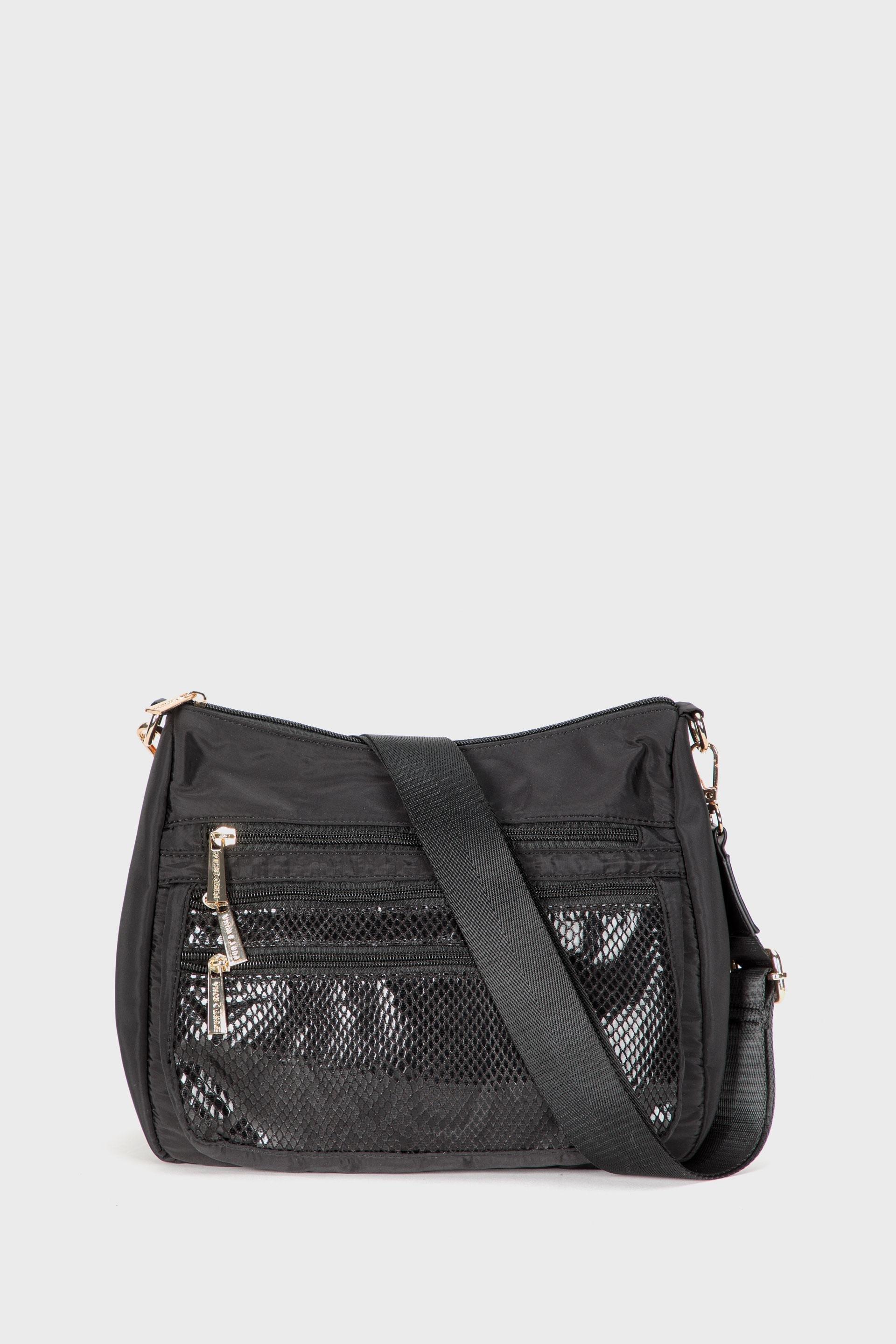 Black Plain Cross-Body Bag, Black, large image number 0