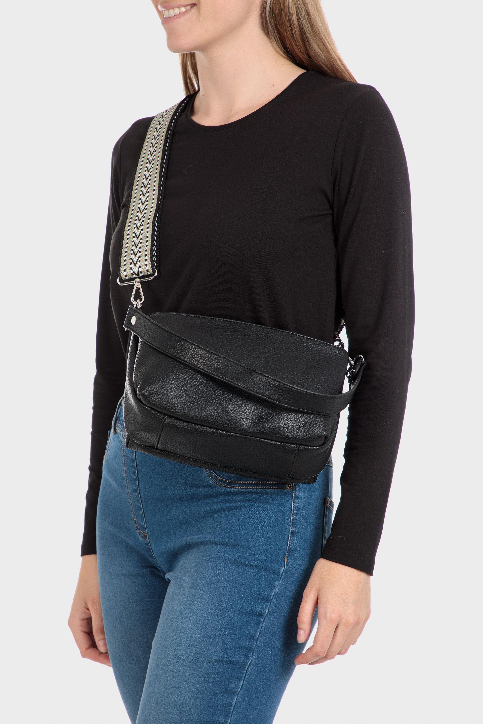 Black Plain Cross-Body, Black, large image number 0