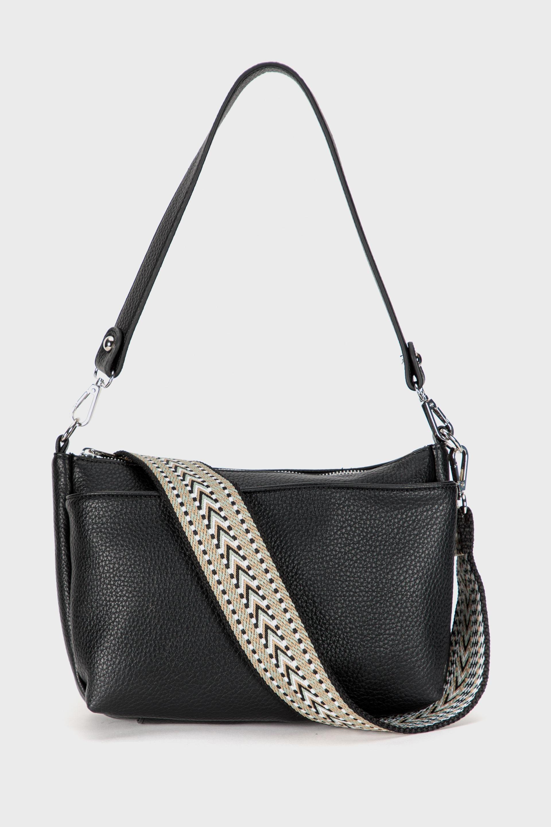Black Plain Cross-Body, Black, large image number 1