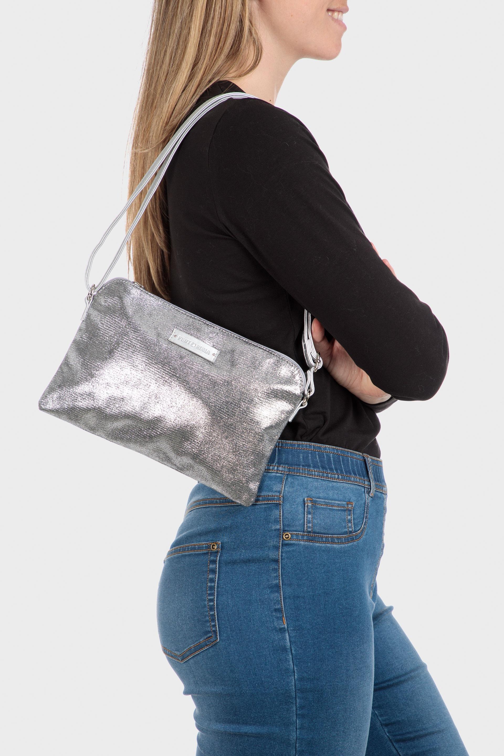 Silver Detailed Crossbody, Metal Silver, large image number 1