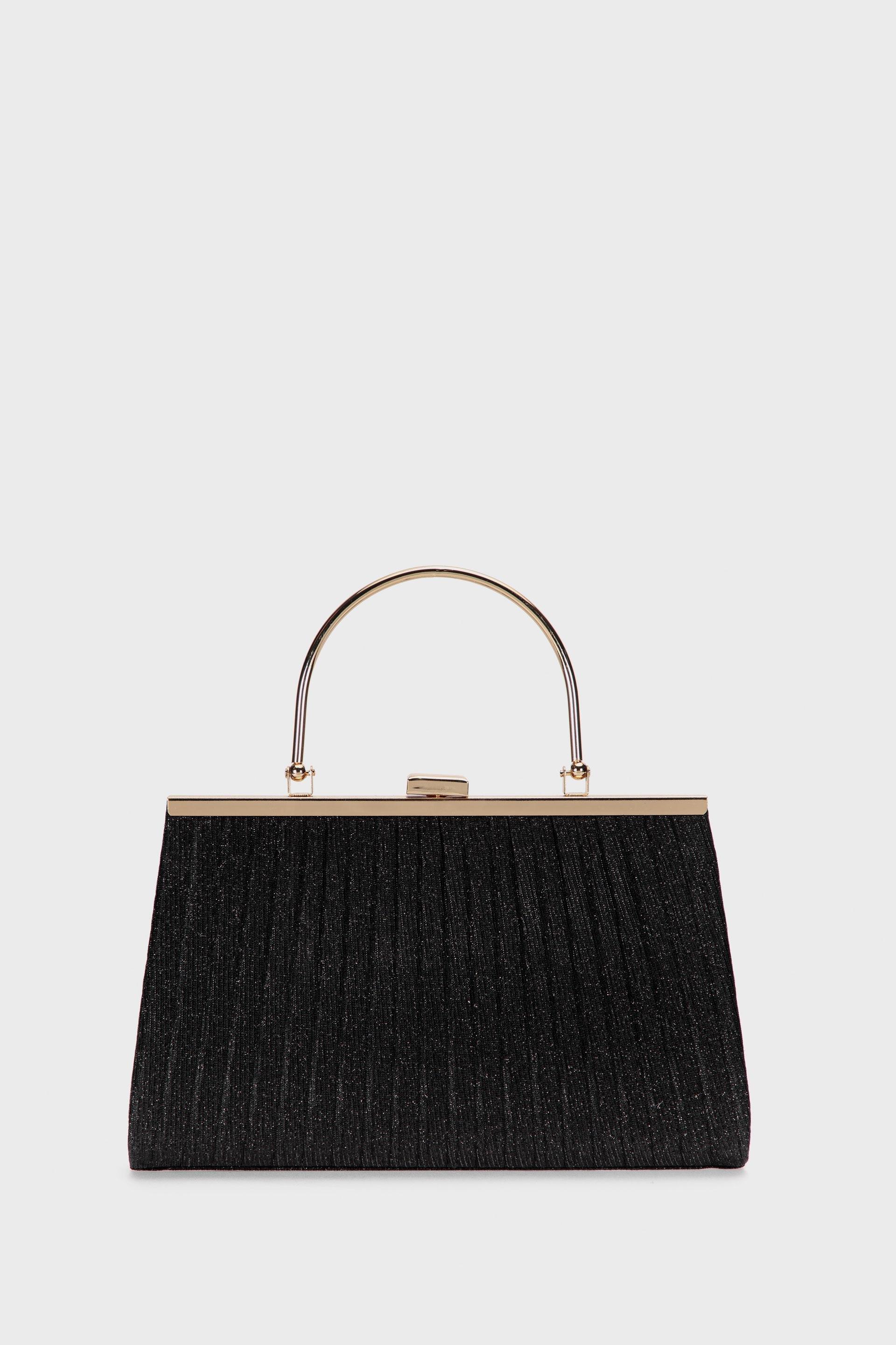 Black Detailed Flap Bag, Black, large image number 0