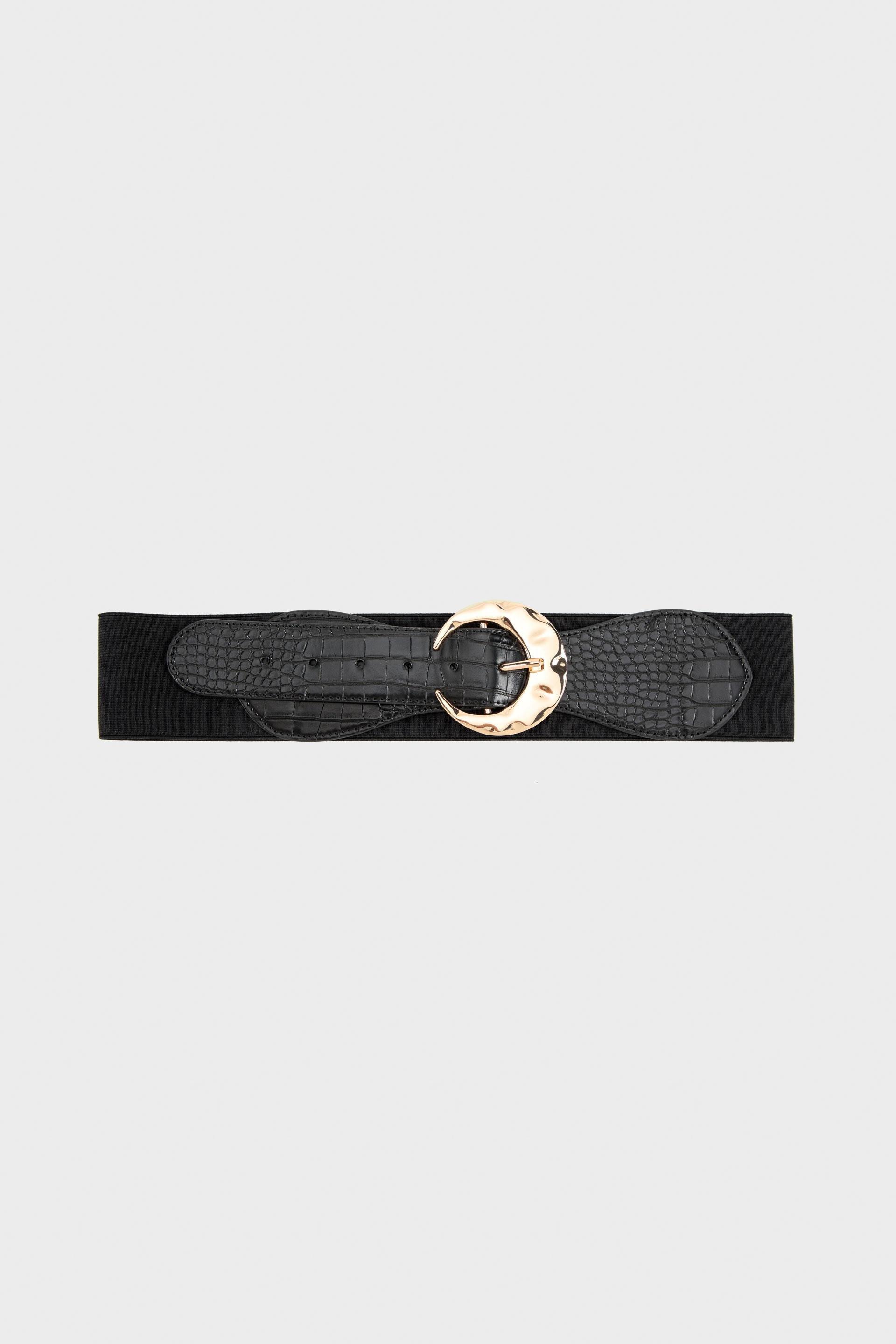 Black Metallic Belt, Black, large image number 0