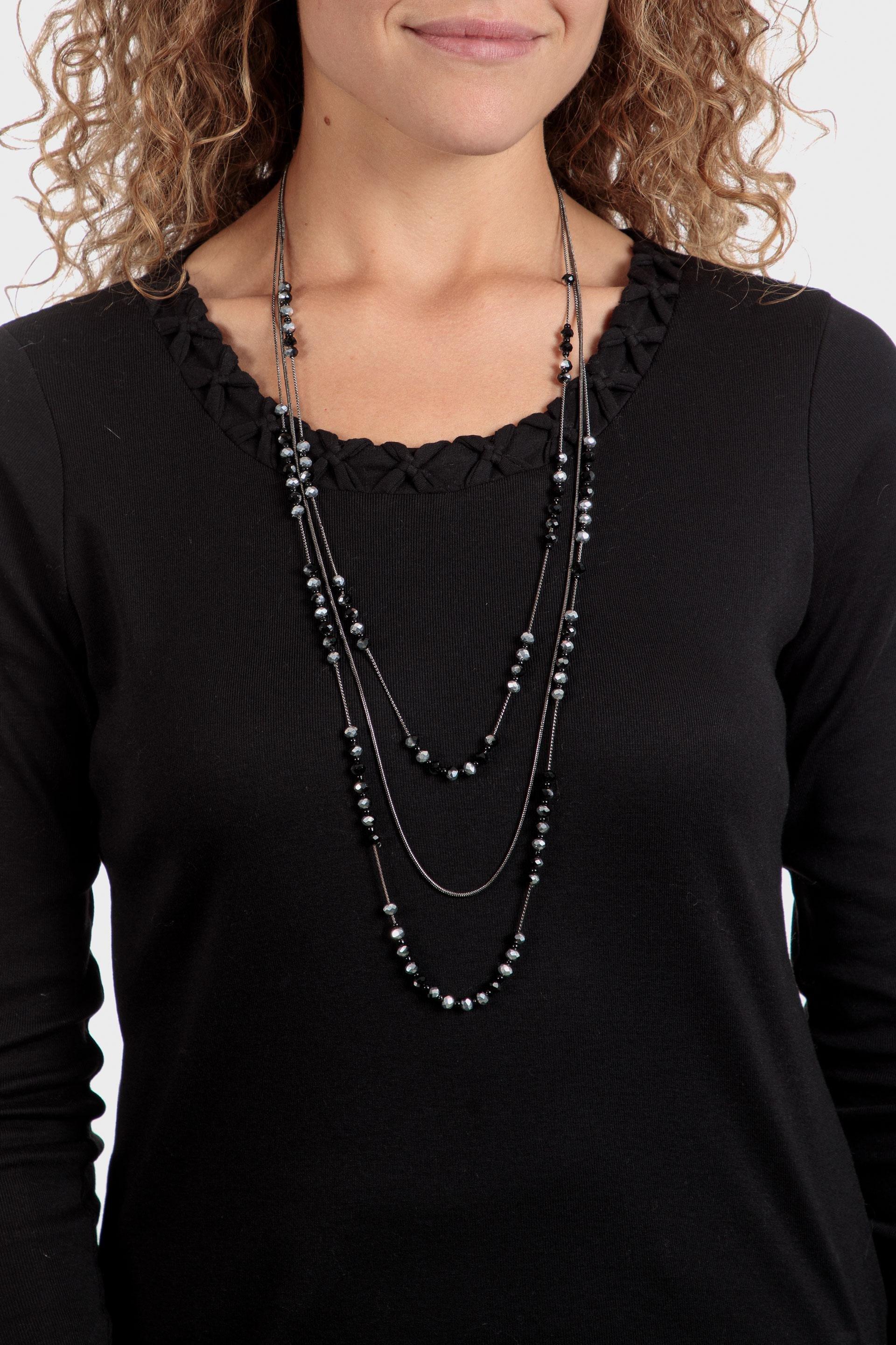Silver Multi-Chain Necklace, Metal Lead, large image number 0
