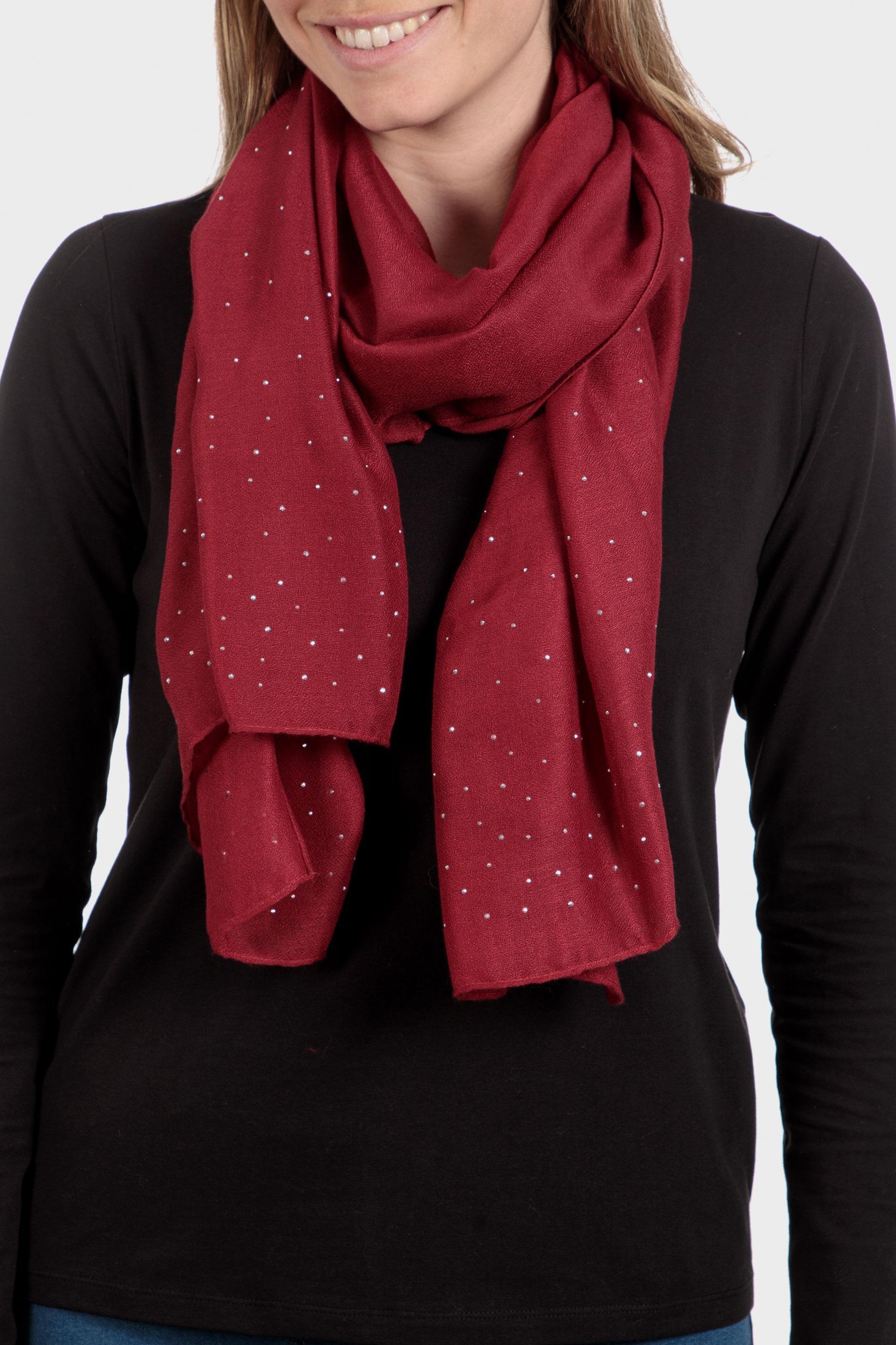Pashmina Embellished Scarf, Garnet, large image number 0