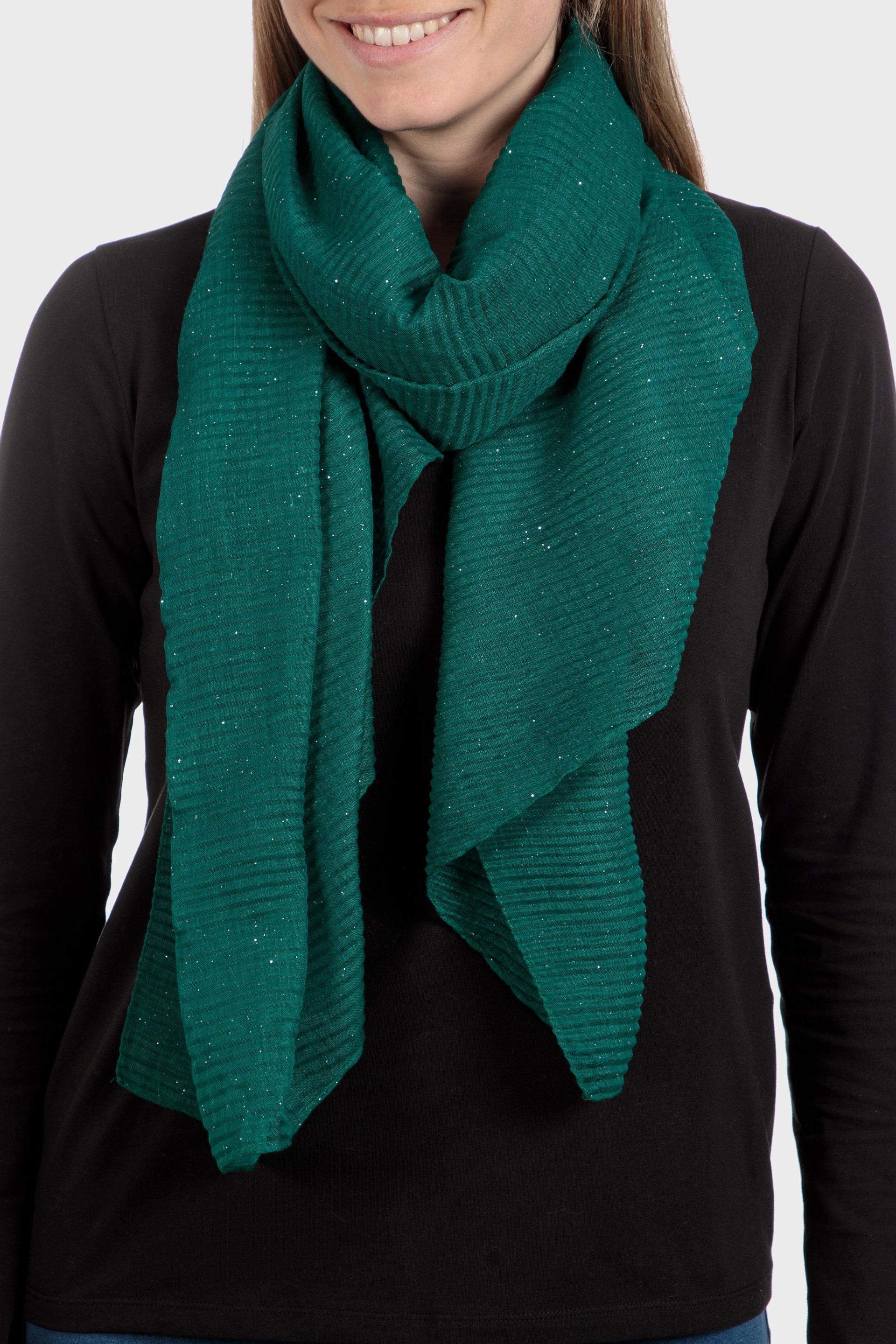 Green Embellished Pleated Short Gloves, Green Emerald, large image number 0