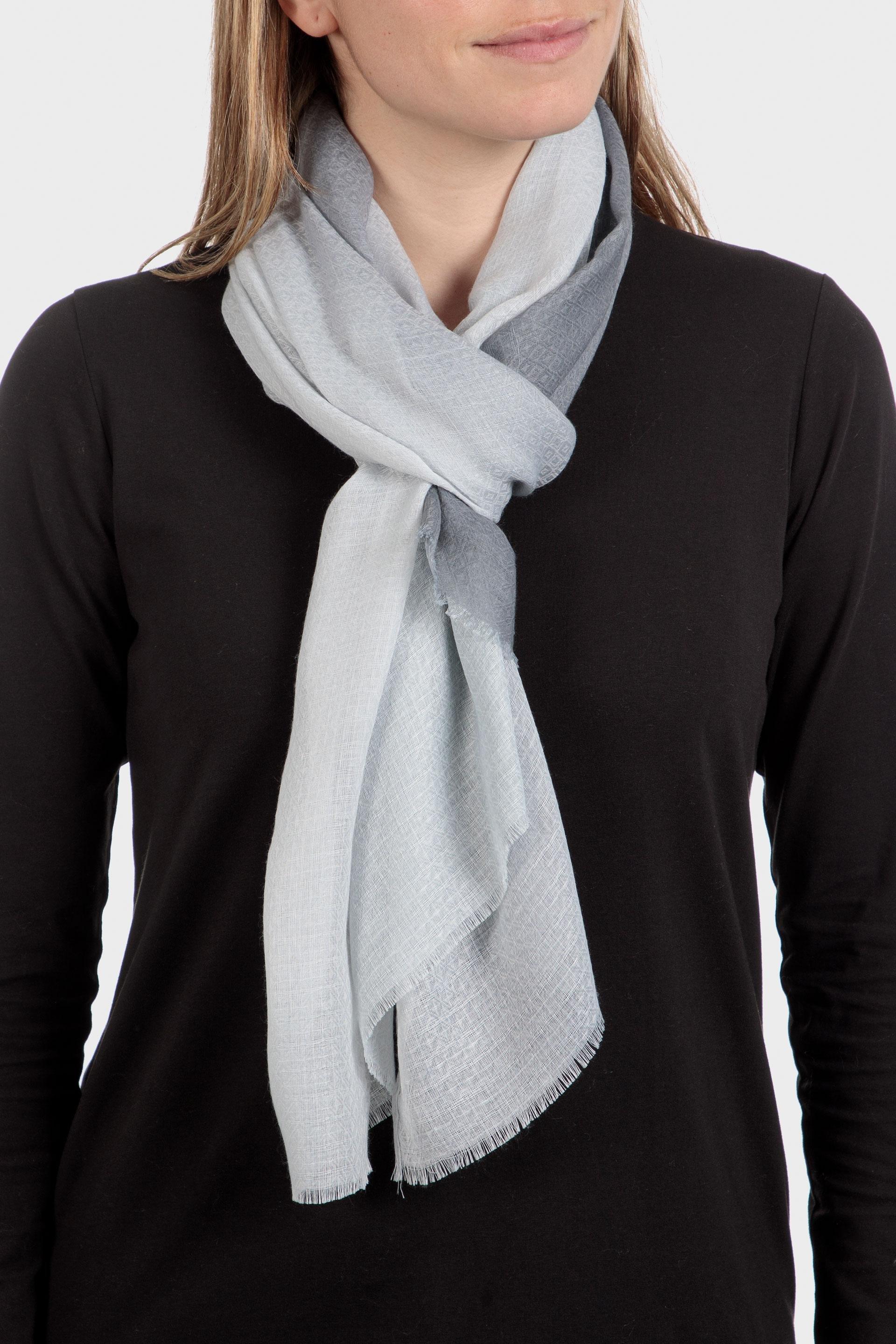 Multicolour Knitted Triangle Cotton Scarf, Grey Dark, large image number 0