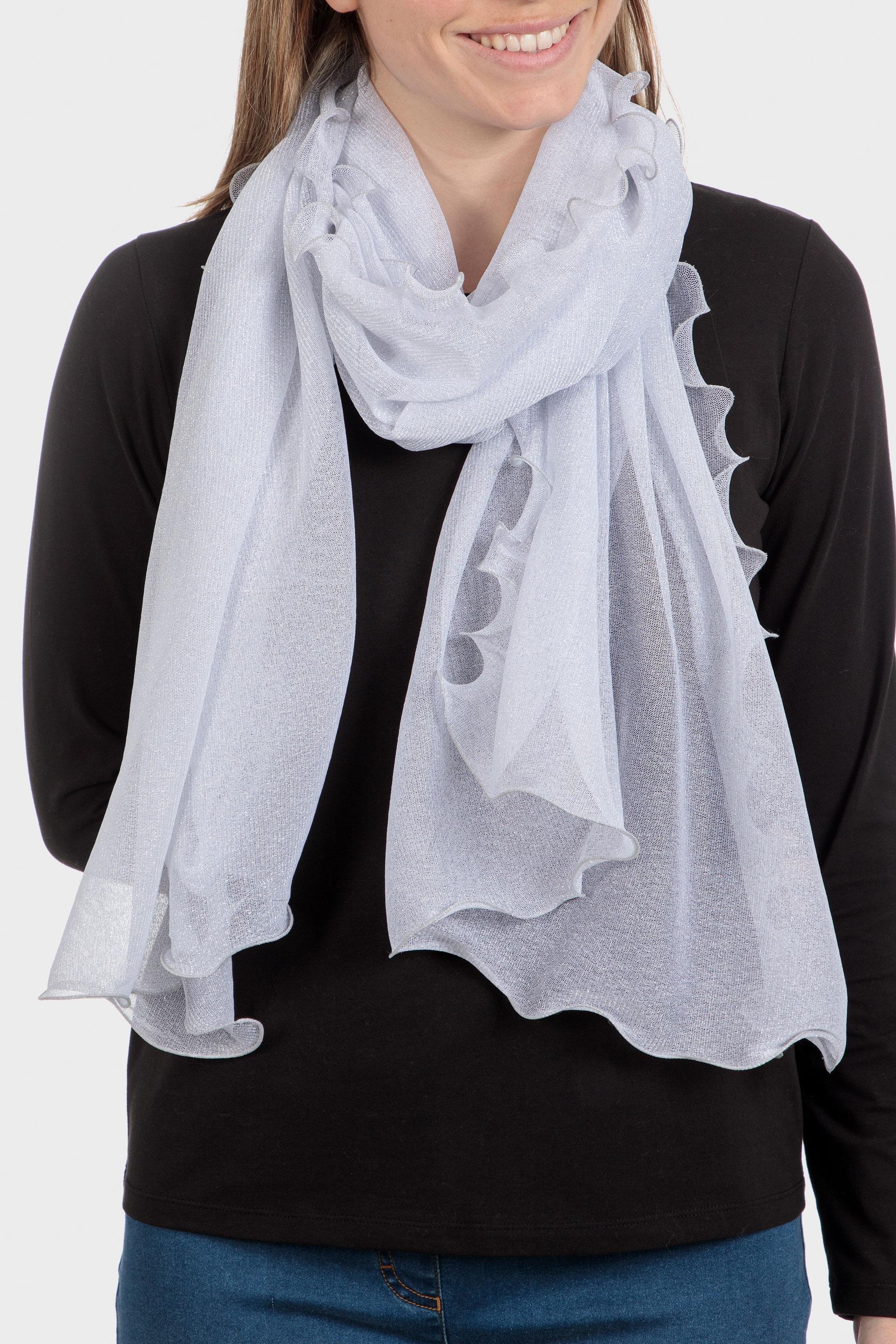 White Palin Scarf, Metal Silver, large image number 0