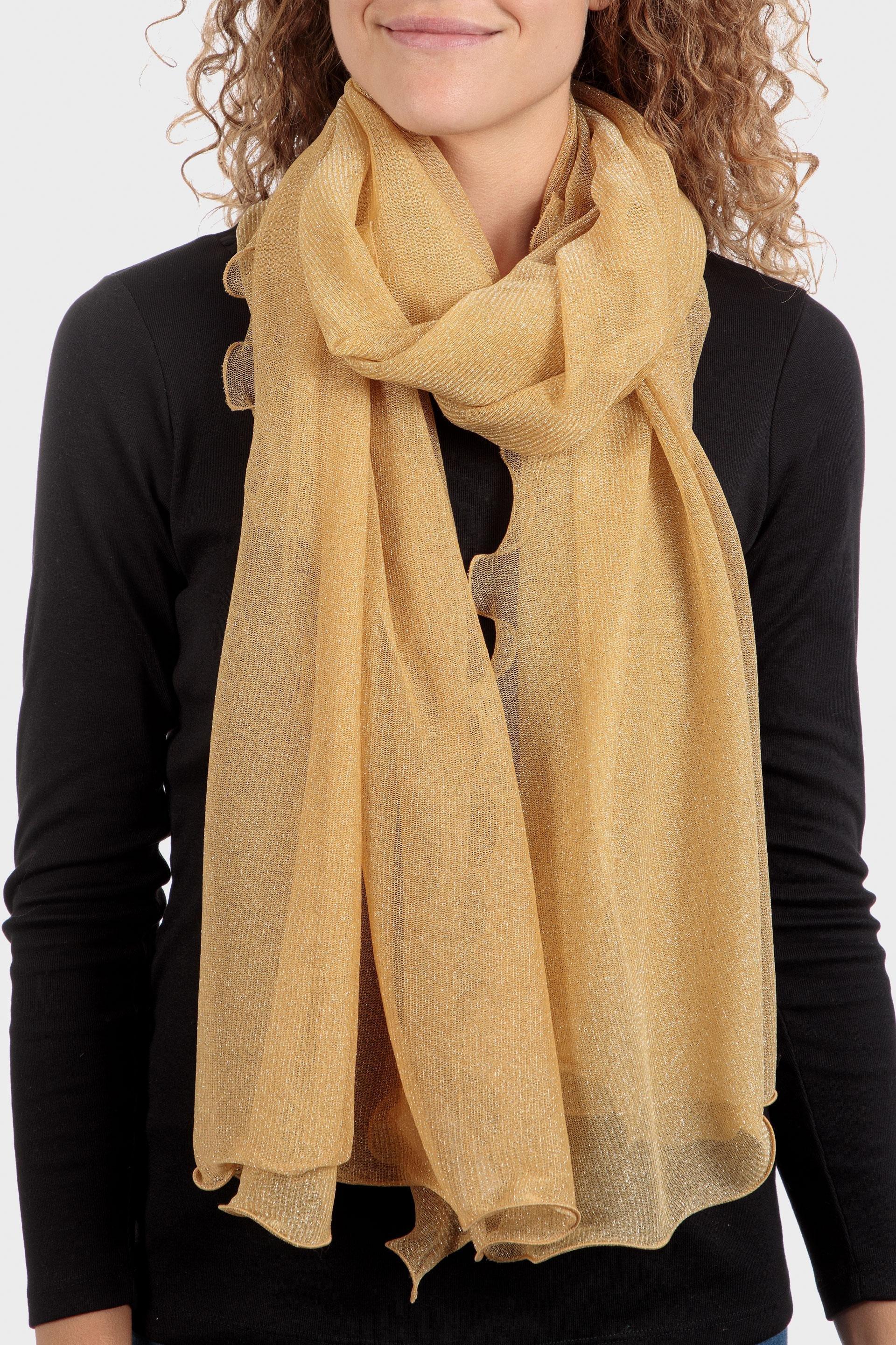 Beige Palin Scarf, Metal Golden, large image number 0