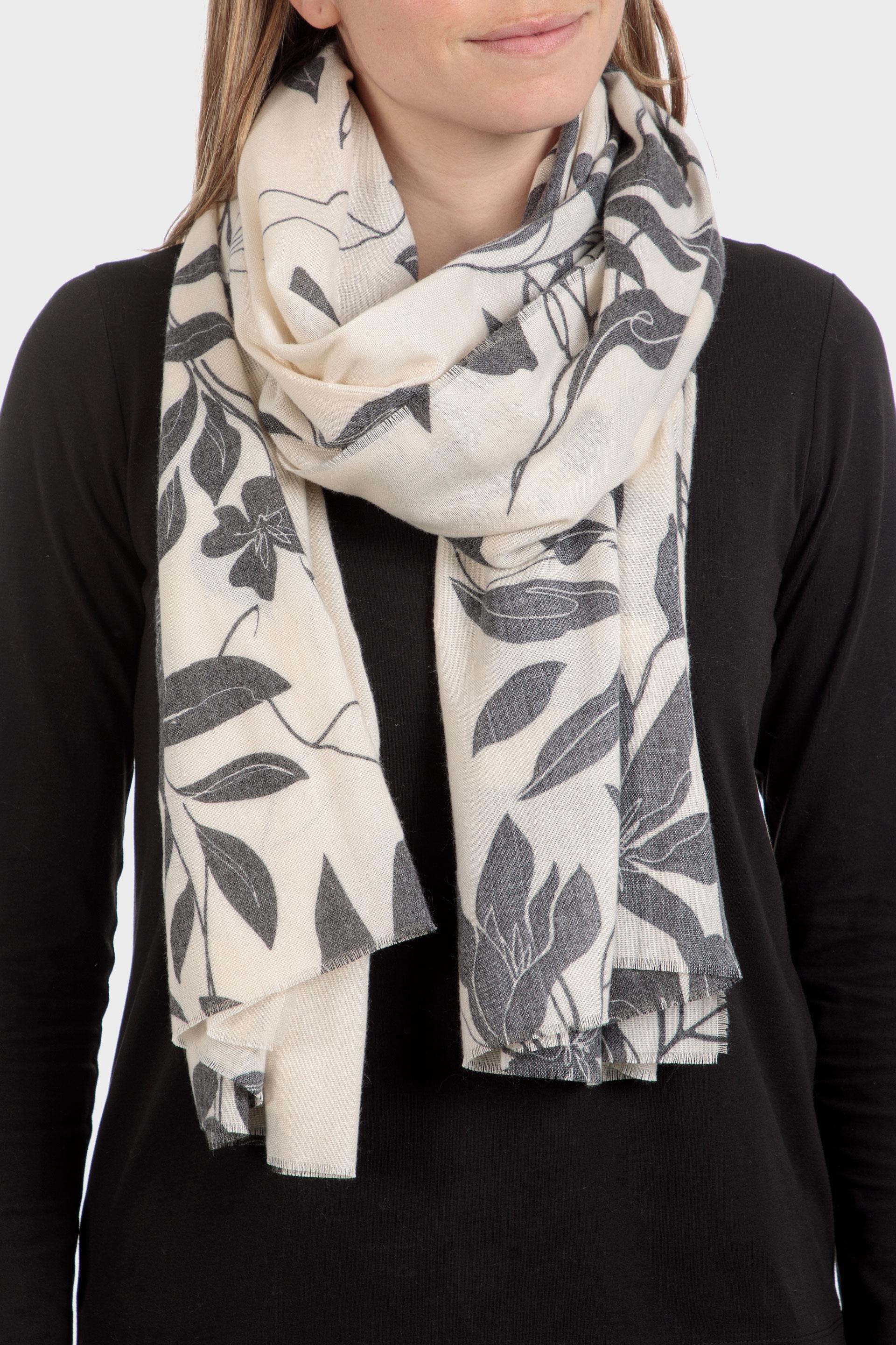 Multicolour Knitted Triangle Cotton Scarf, White Off White, large image number 0