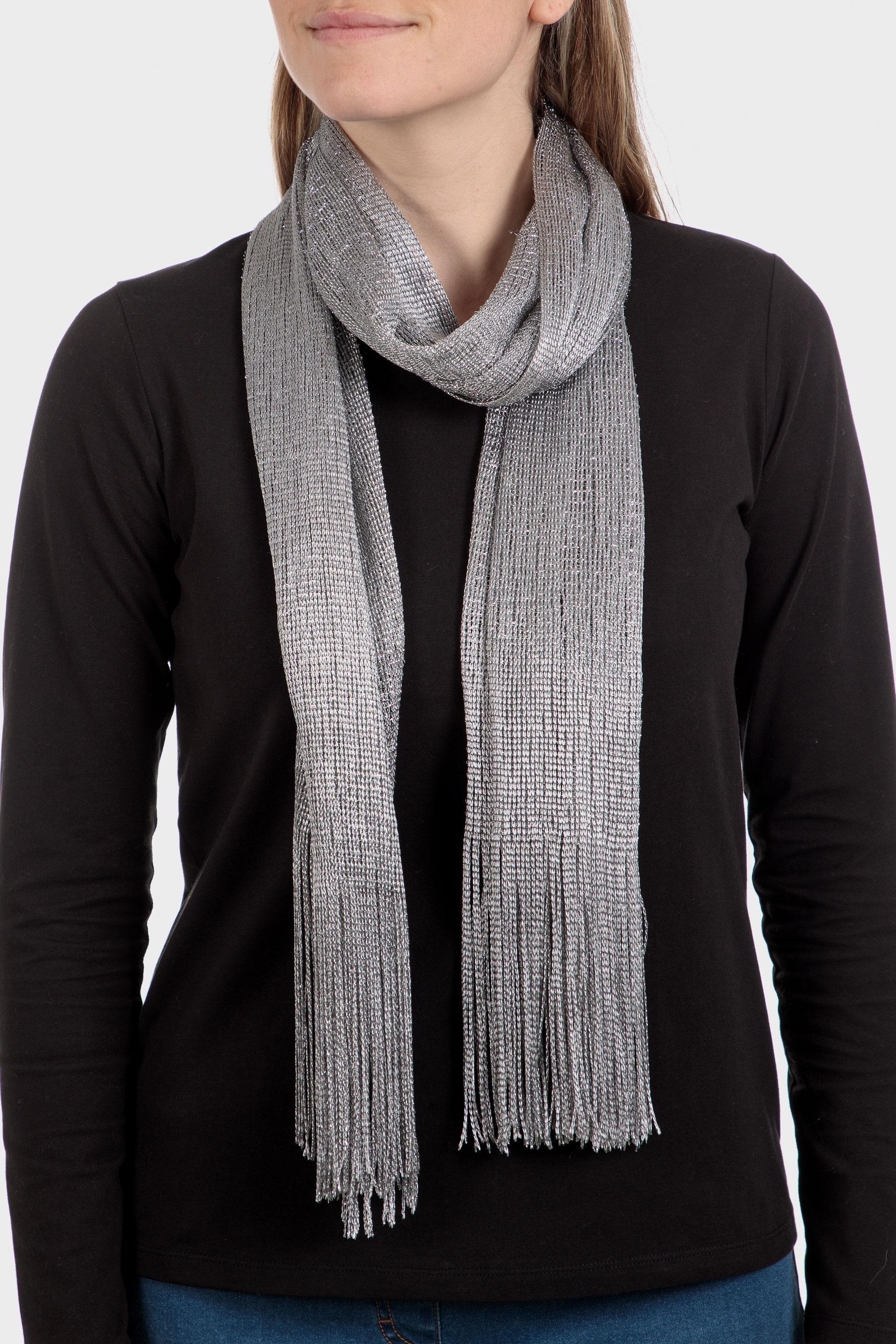 Gret Plain Foulard, Metal Silver, large image number 0