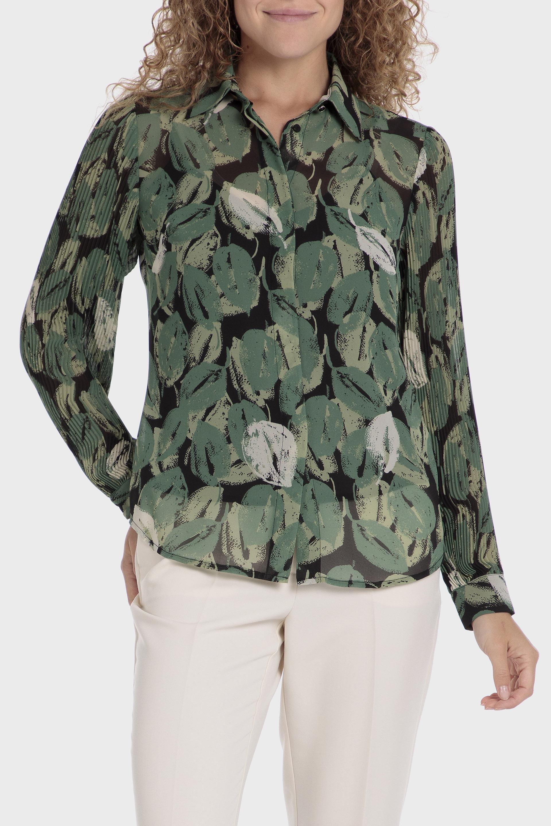 Green Pattern Long Sleeve Shirt, , large image number 0