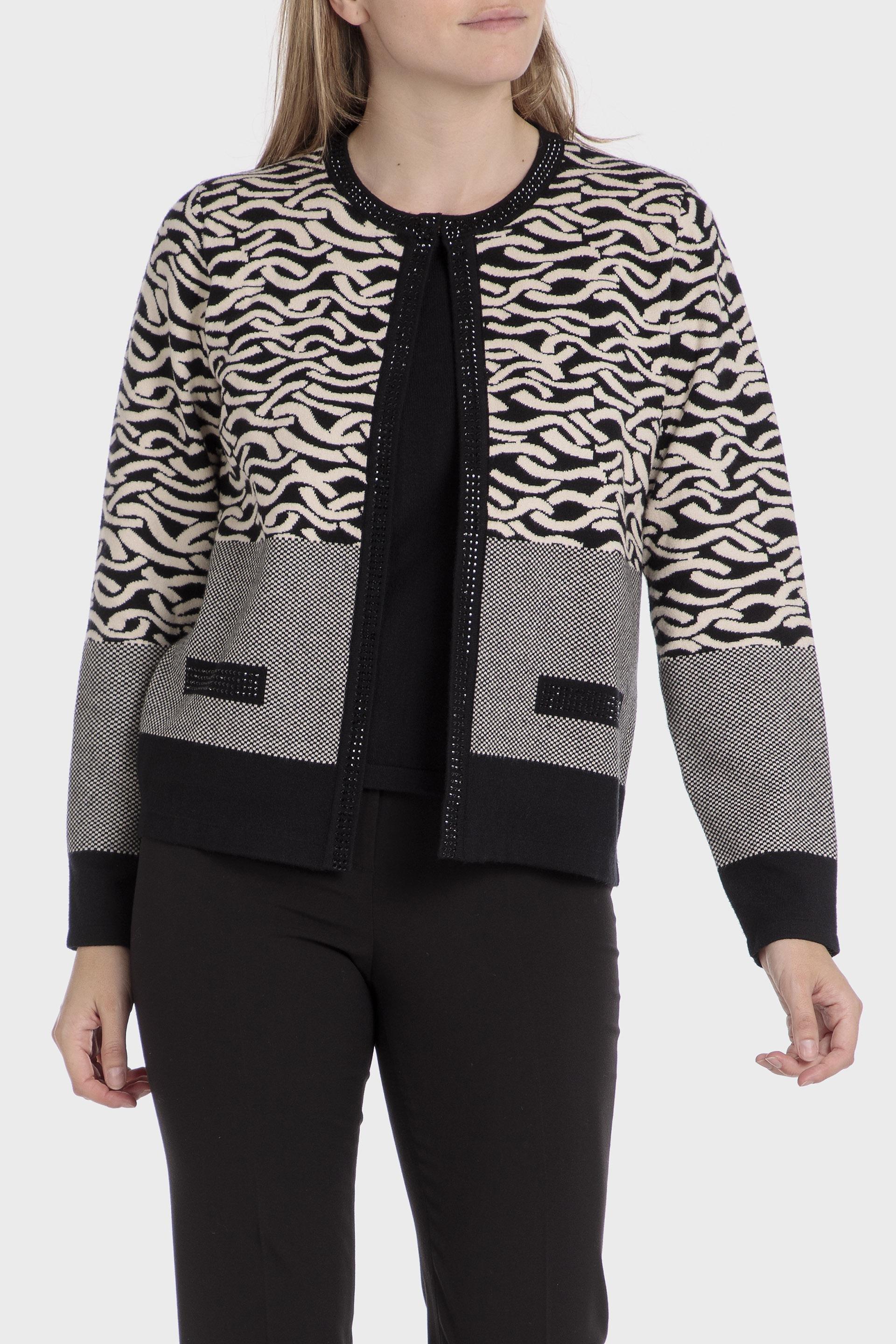 Multicolour Faux Knitted Jacket, , large image number 1