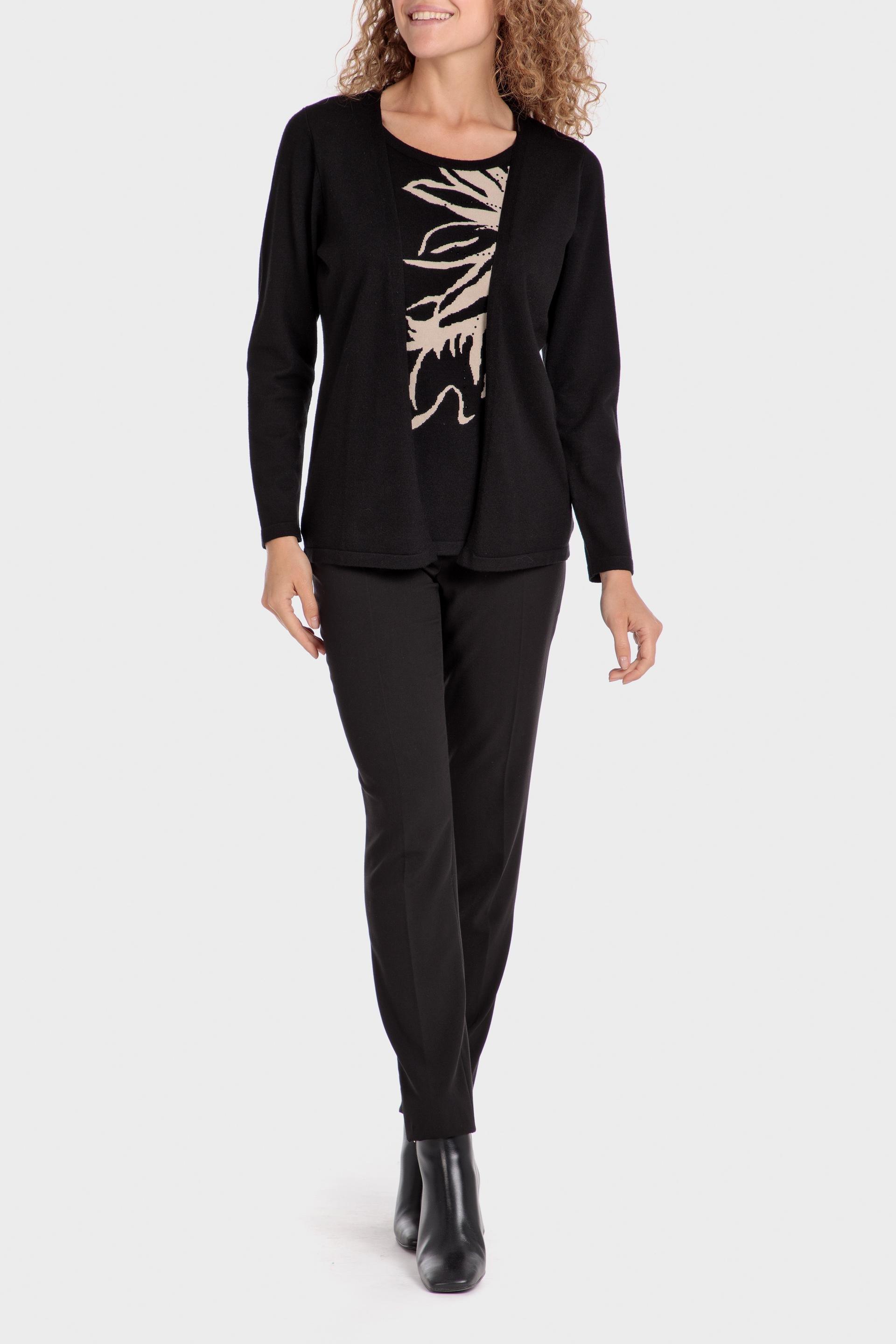 Black Faux Knitted Twinset, , large image number 2