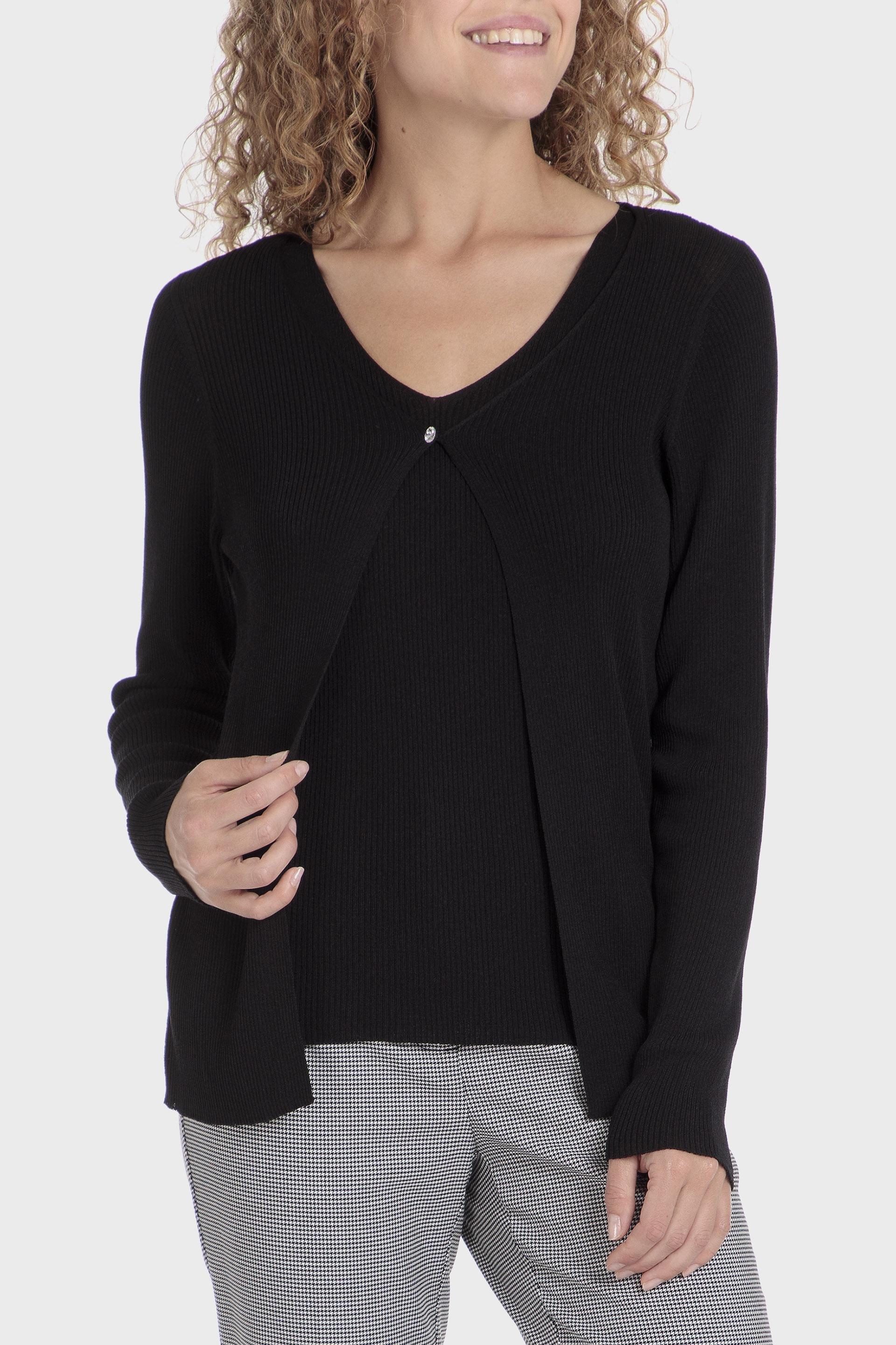 Black Plain Blouse, , large image number 0